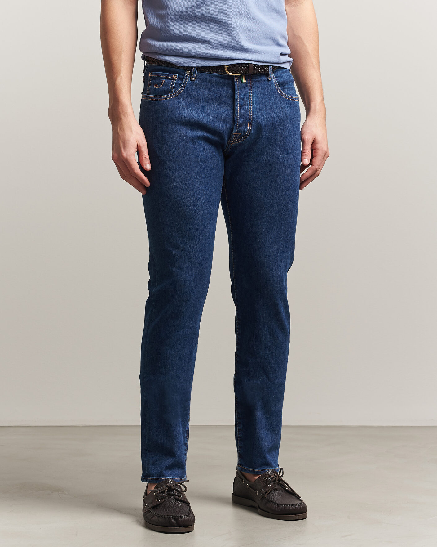 Uomini | Jeans | Jacob Cohën | Bard Slim Fit Stretch Porsche Patch Jeans Dark Blue