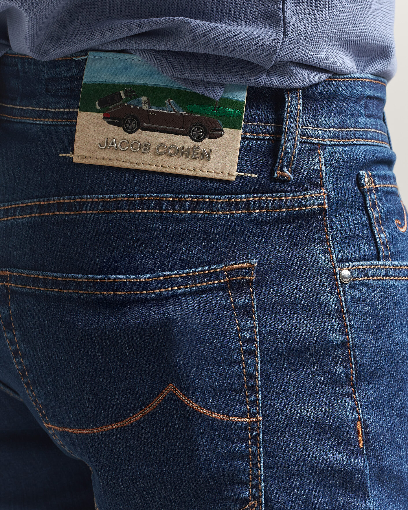 Uomini | Jeans | Jacob Cohën | Bard Slim Fit Stretch Porsche Patch Jeans Dark Blue