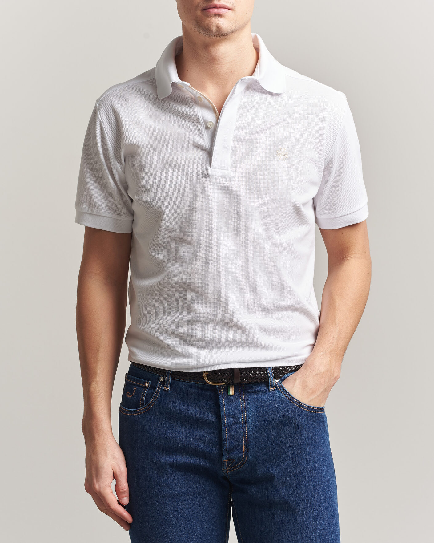 Uomini | Polo | Jacob Cohën | Cotton Polo Piquet Optical White
