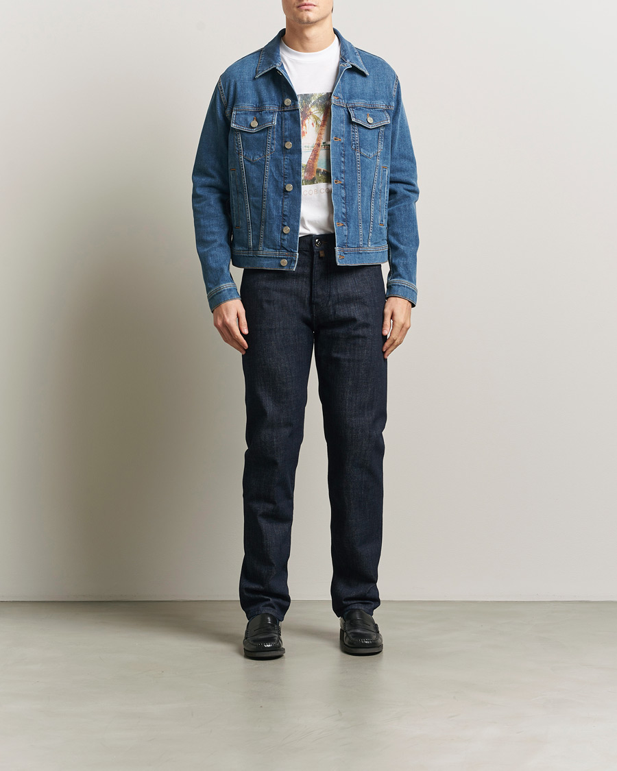 Uomini | Giacche | Jacob Cohën | Denim Trucker Jacket Mid Blue