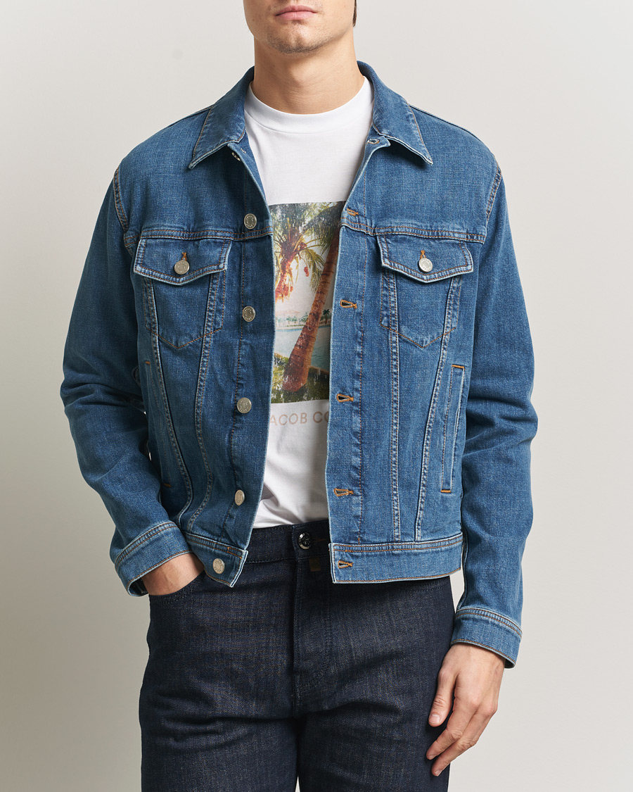 Uomini | Giacche | Jacob Cohën | Denim Trucker Jacket Mid Blue