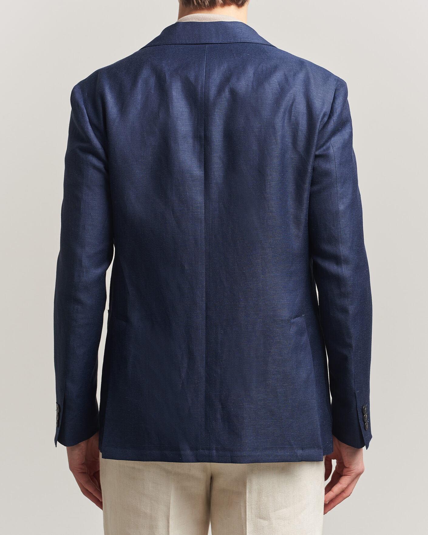 Uomini | Blazers | Canali | Unconstructed Wool/Linen Blazer Dark Blue