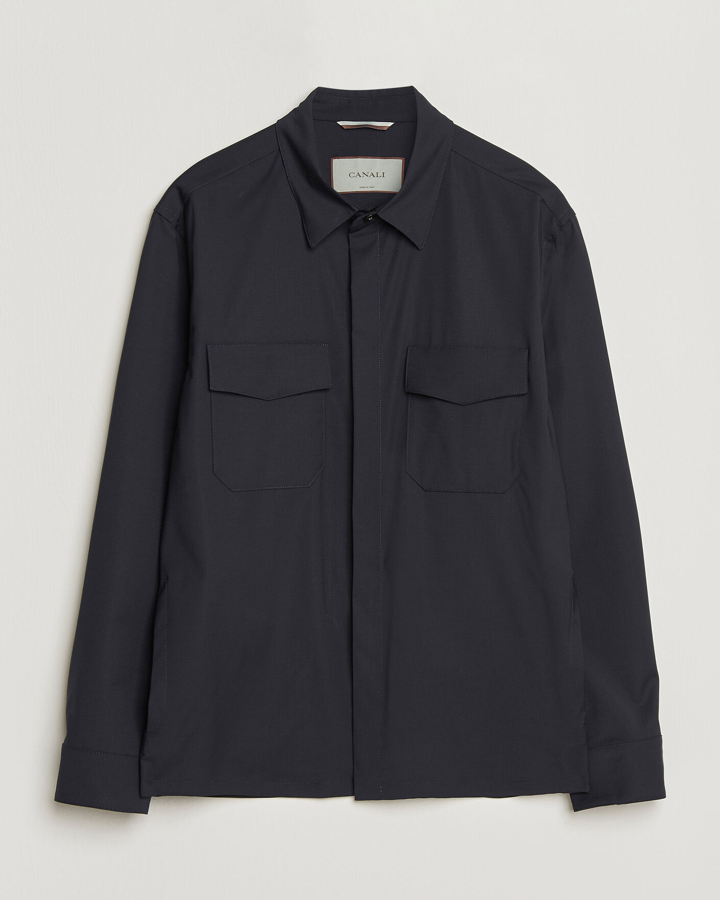 Uomini | Camicie | Canali | Travel Wool Overshirt Navy