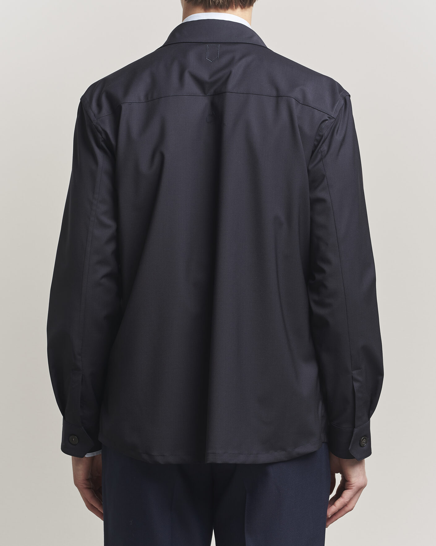 Uomini | Camicie | Canali | Travel Wool Overshirt Navy