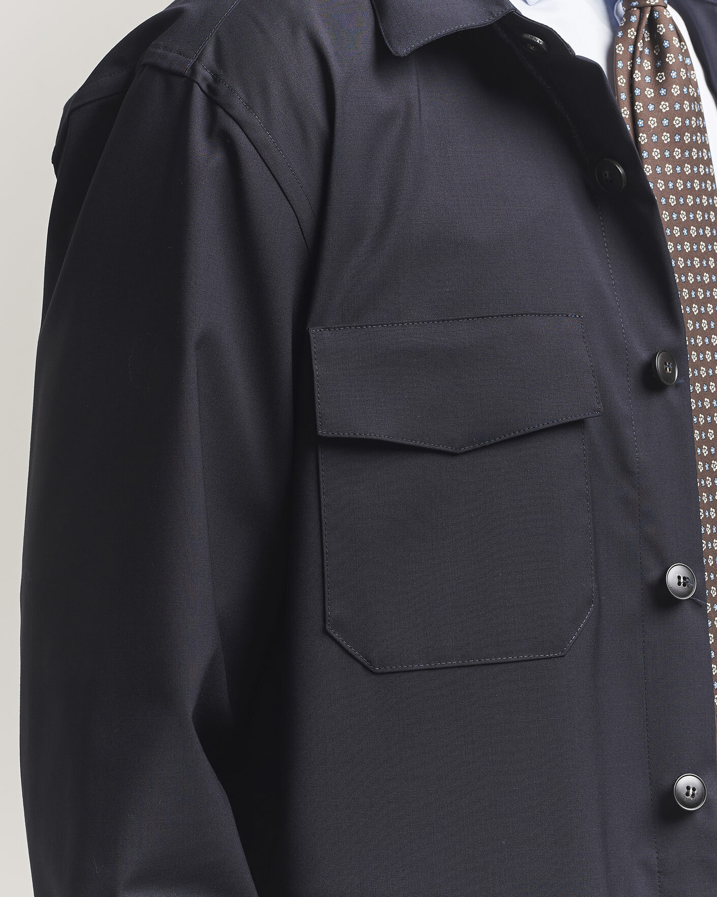 Uomini | Camicie | Canali | Travel Wool Overshirt Navy