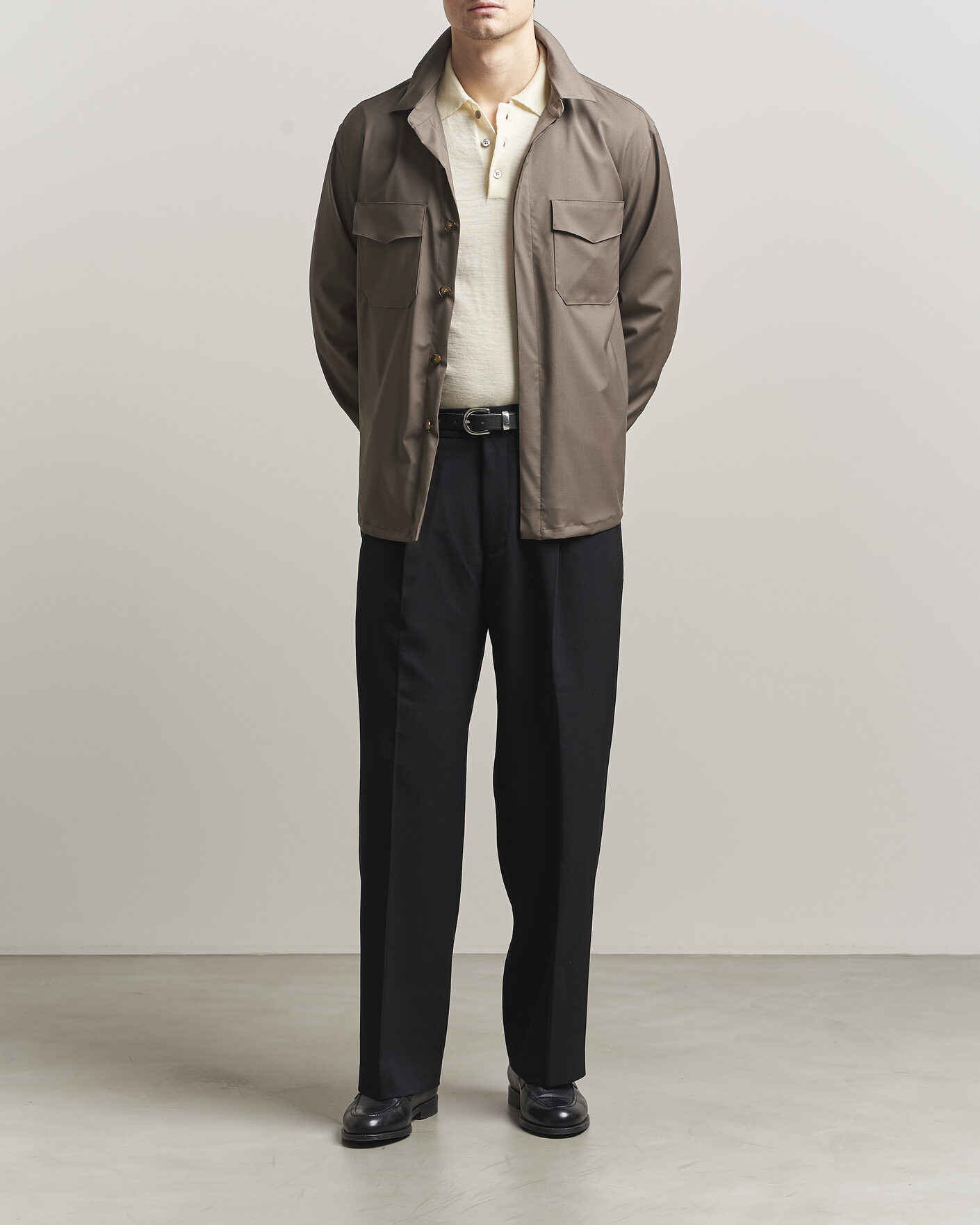 Uomini | Camicie | Canali | Travel Wool Overshirt Brown