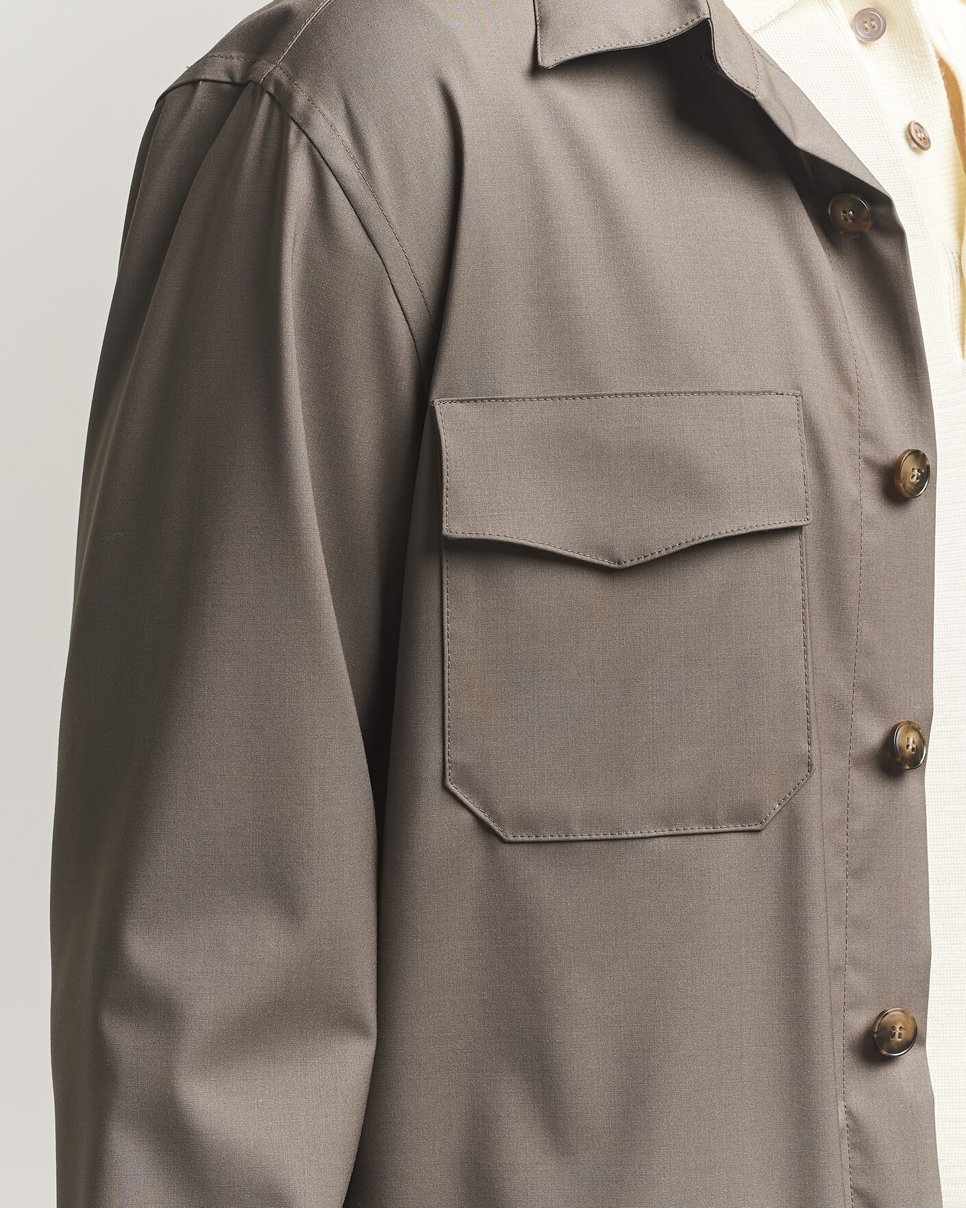 Uomini | Camicie | Canali | Travel Wool Overshirt Brown