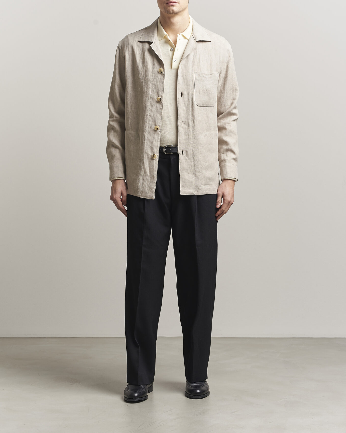 Uomini | Camicie | Canali | Linen Shirt Jacket Beige