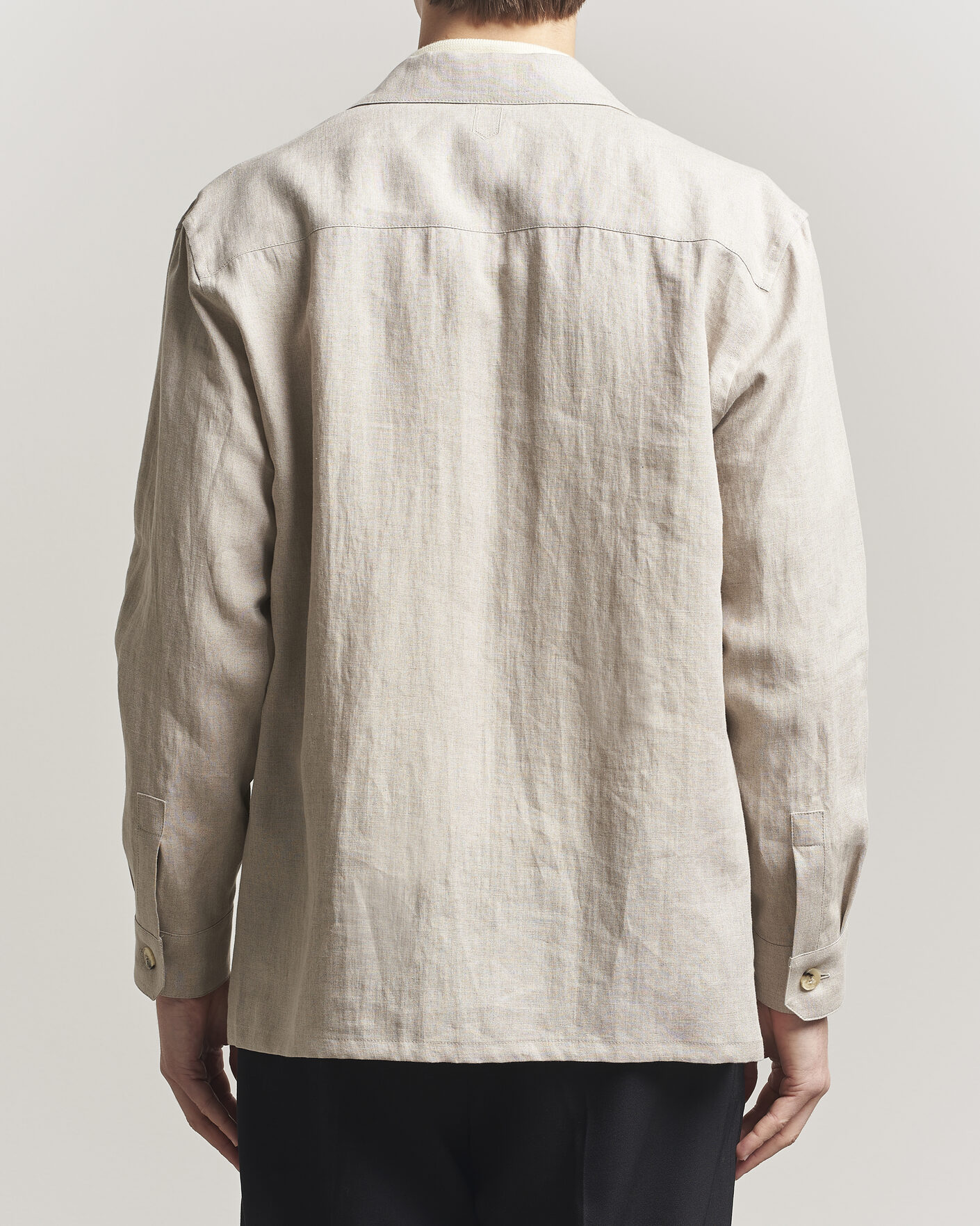 Uomini | Camicie | Canali | Linen Shirt Jacket Beige