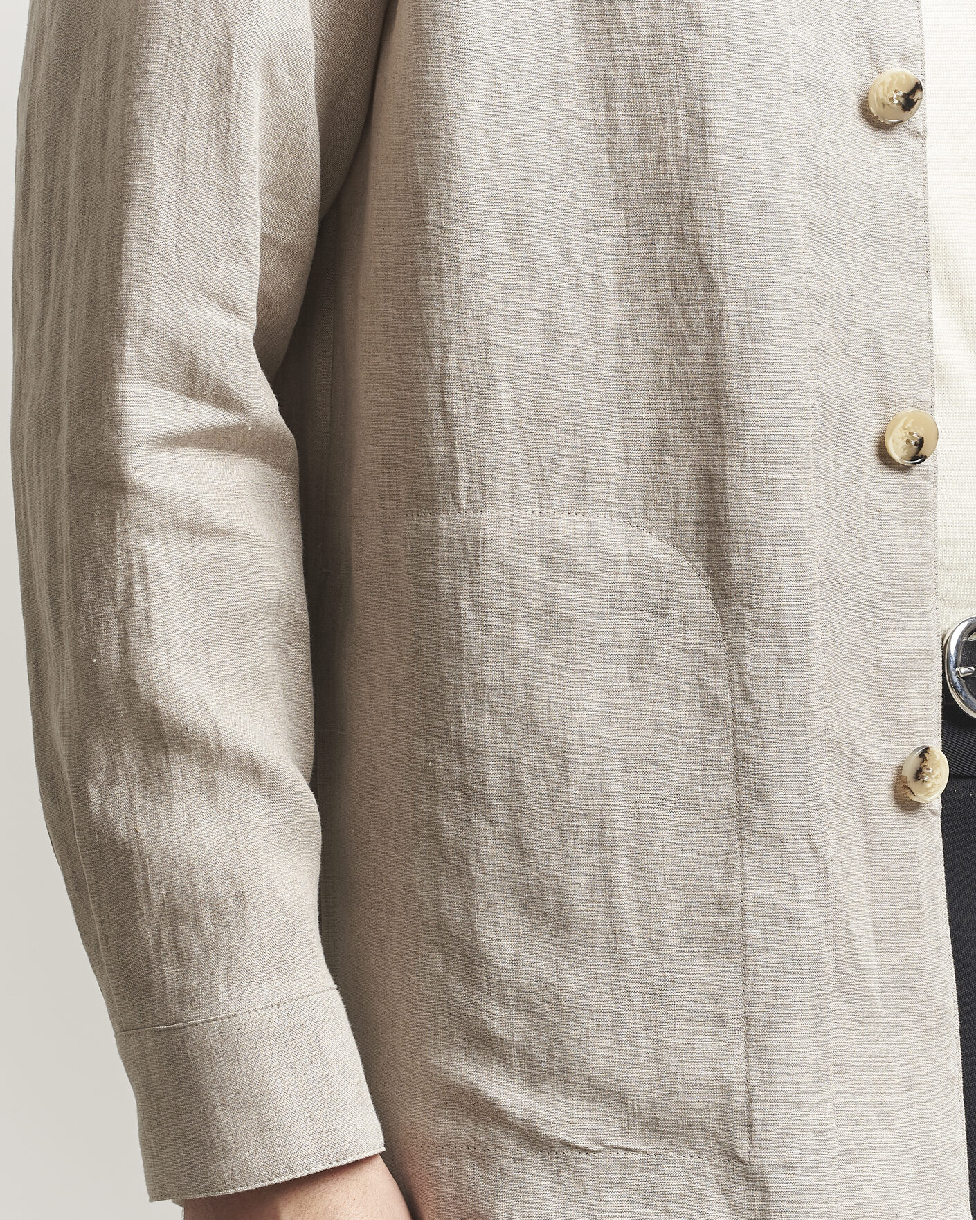 Uomini | Camicie | Canali | Linen Shirt Jacket Beige