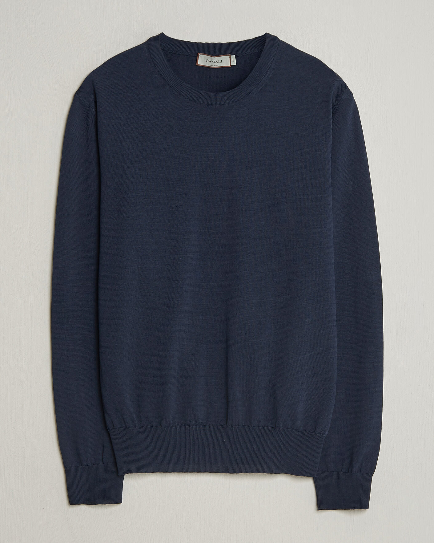 Uomini | Maglieria | Canali | Cotton Crew Neck Pullover Navy