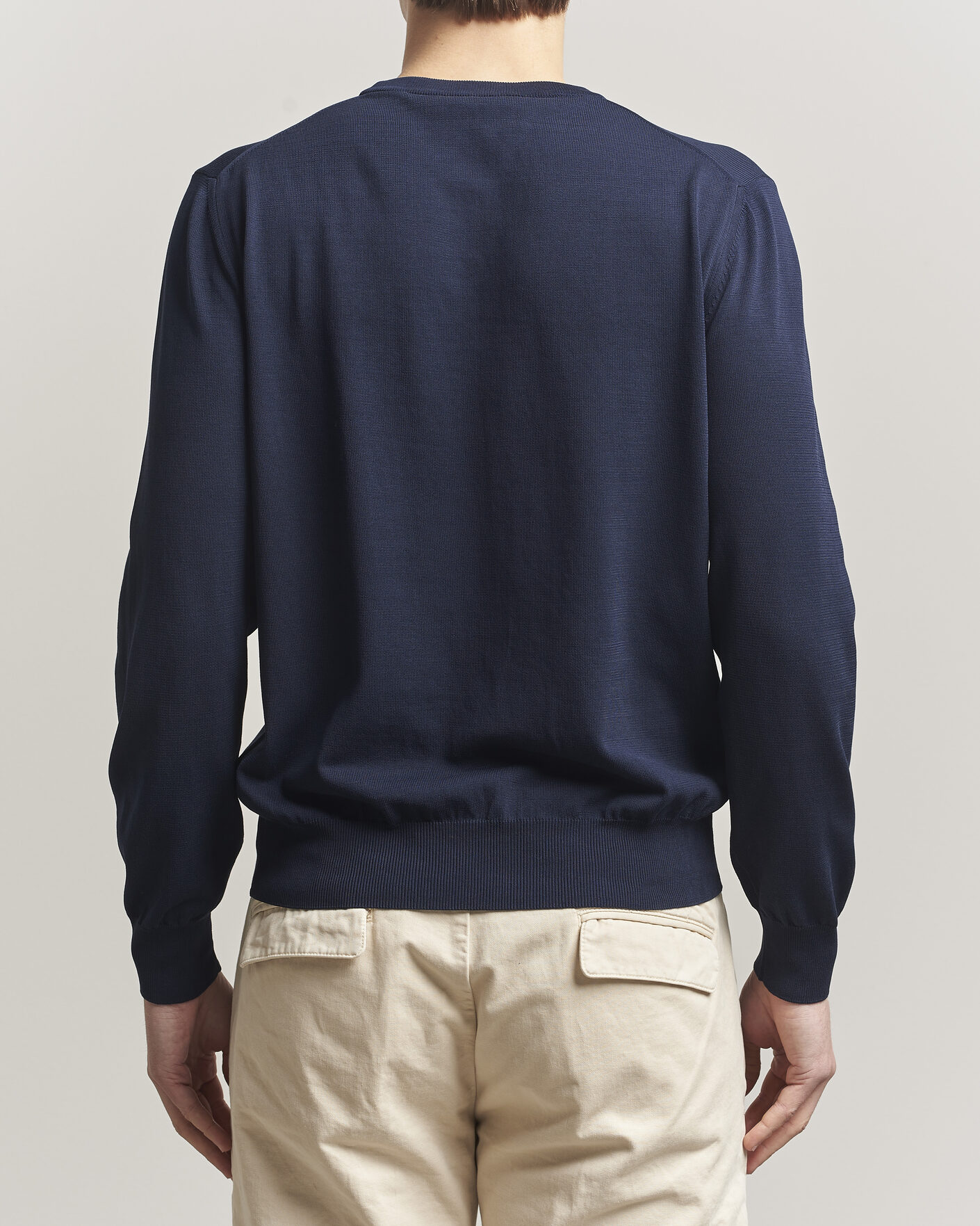 Uomini | Maglieria | Canali | Cotton Crew Neck Pullover Navy