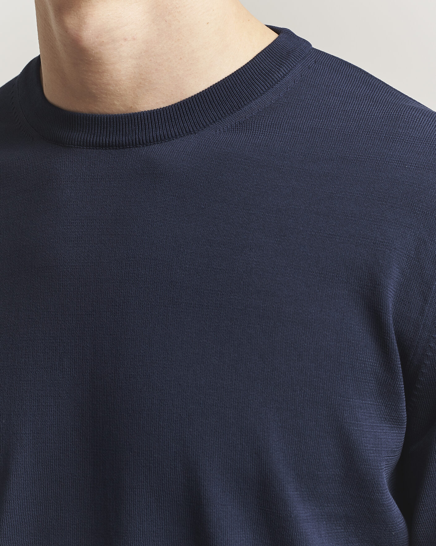 Uomini | Maglieria | Canali | Cotton Crew Neck Pullover Navy