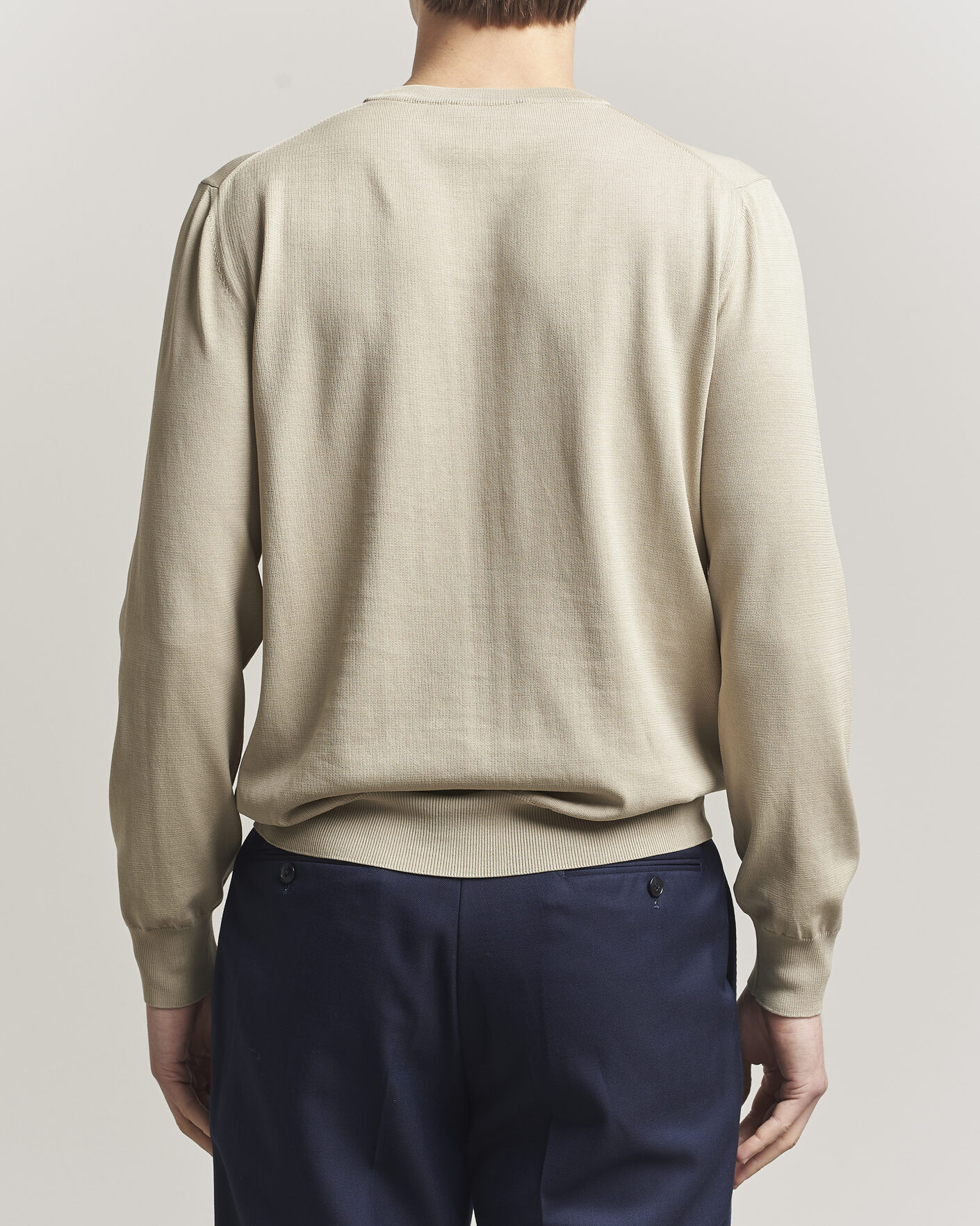 Uomini | Maglieria | Canali | Cotton Crew Neck Pullover Beige