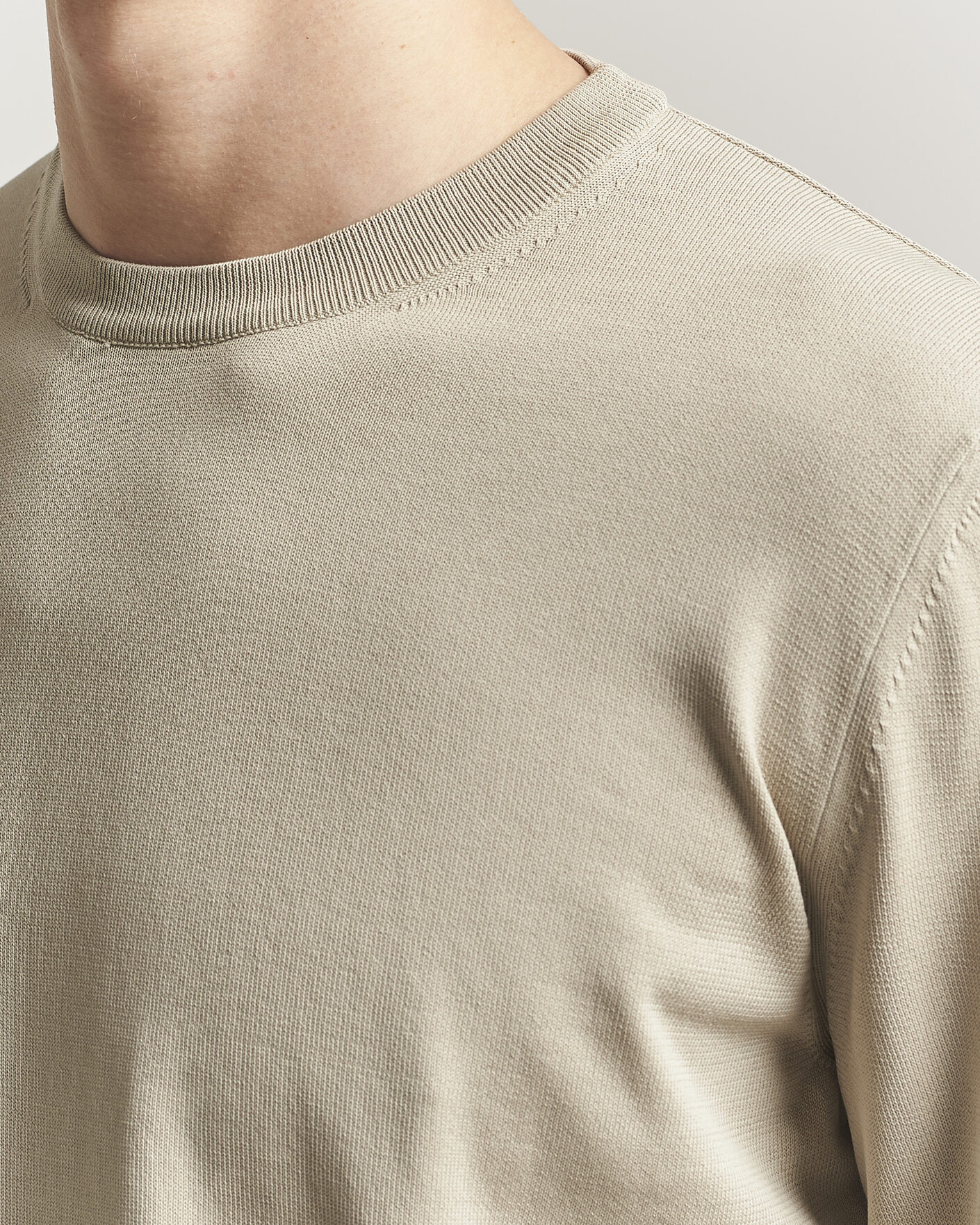 Uomini | Maglieria | Canali | Cotton Crew Neck Pullover Beige