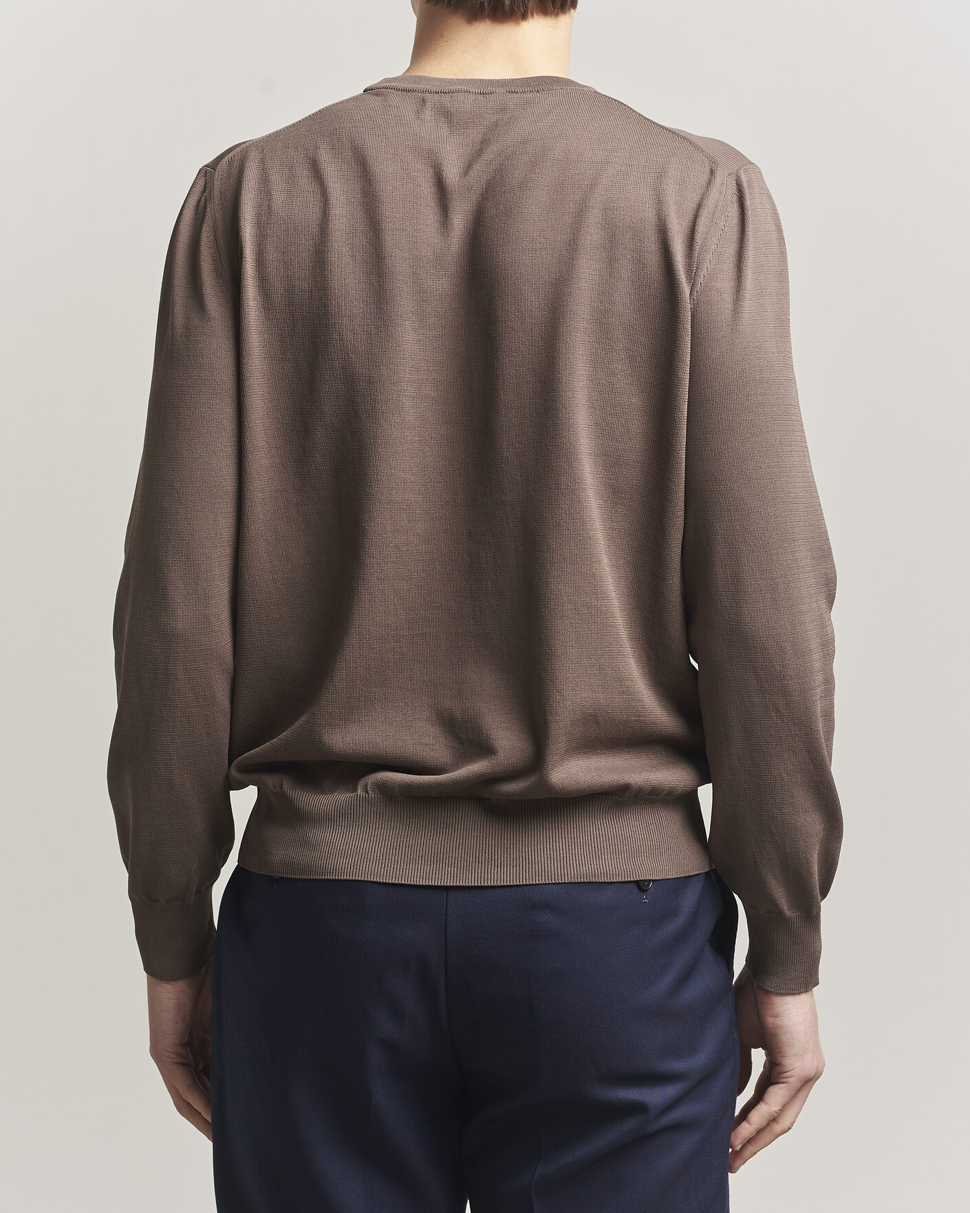 Uomini | Maglieria | Canali | Cotton Crew Neck Pullover Brown