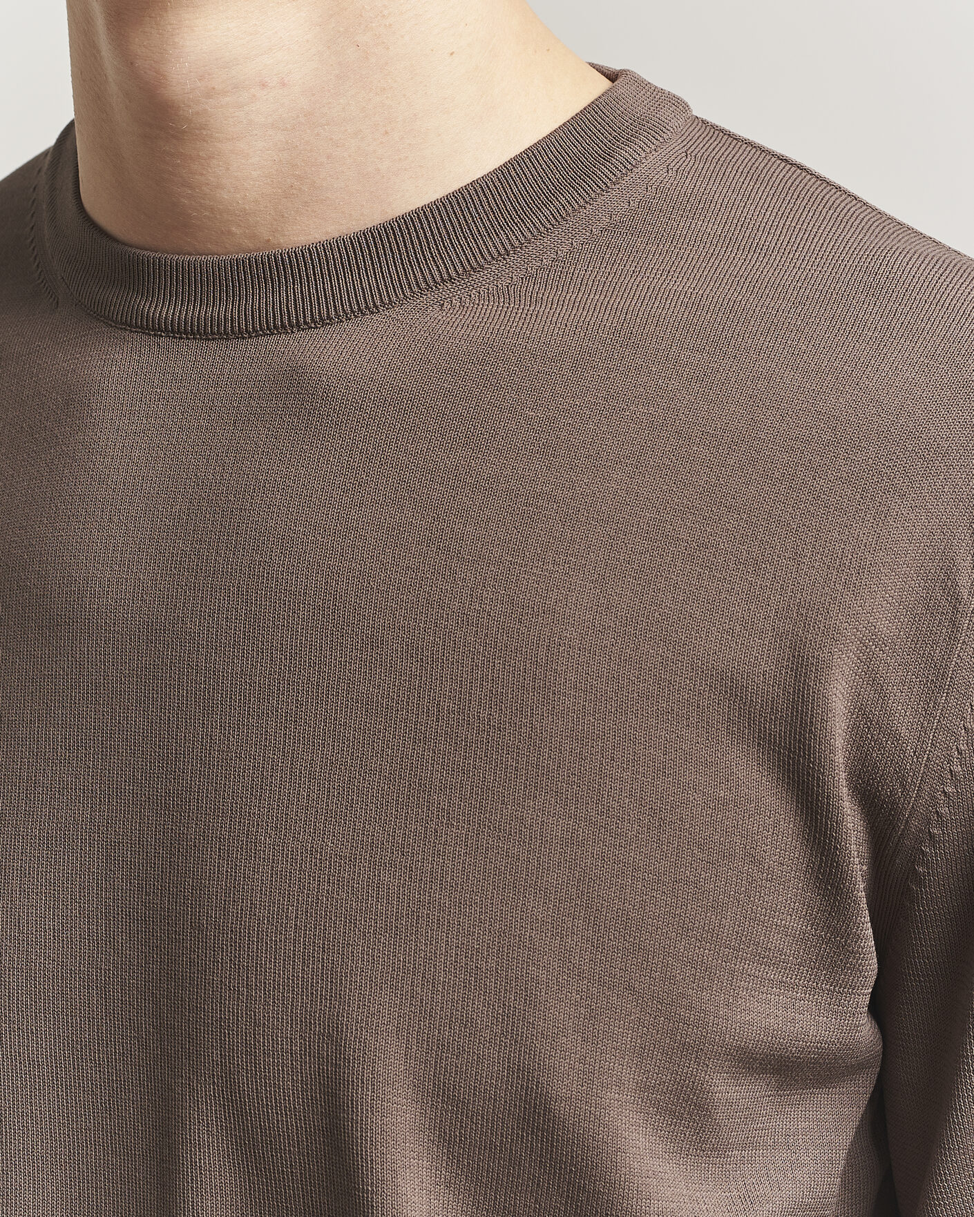 Uomini | Maglieria | Canali | Cotton Crew Neck Pullover Brown