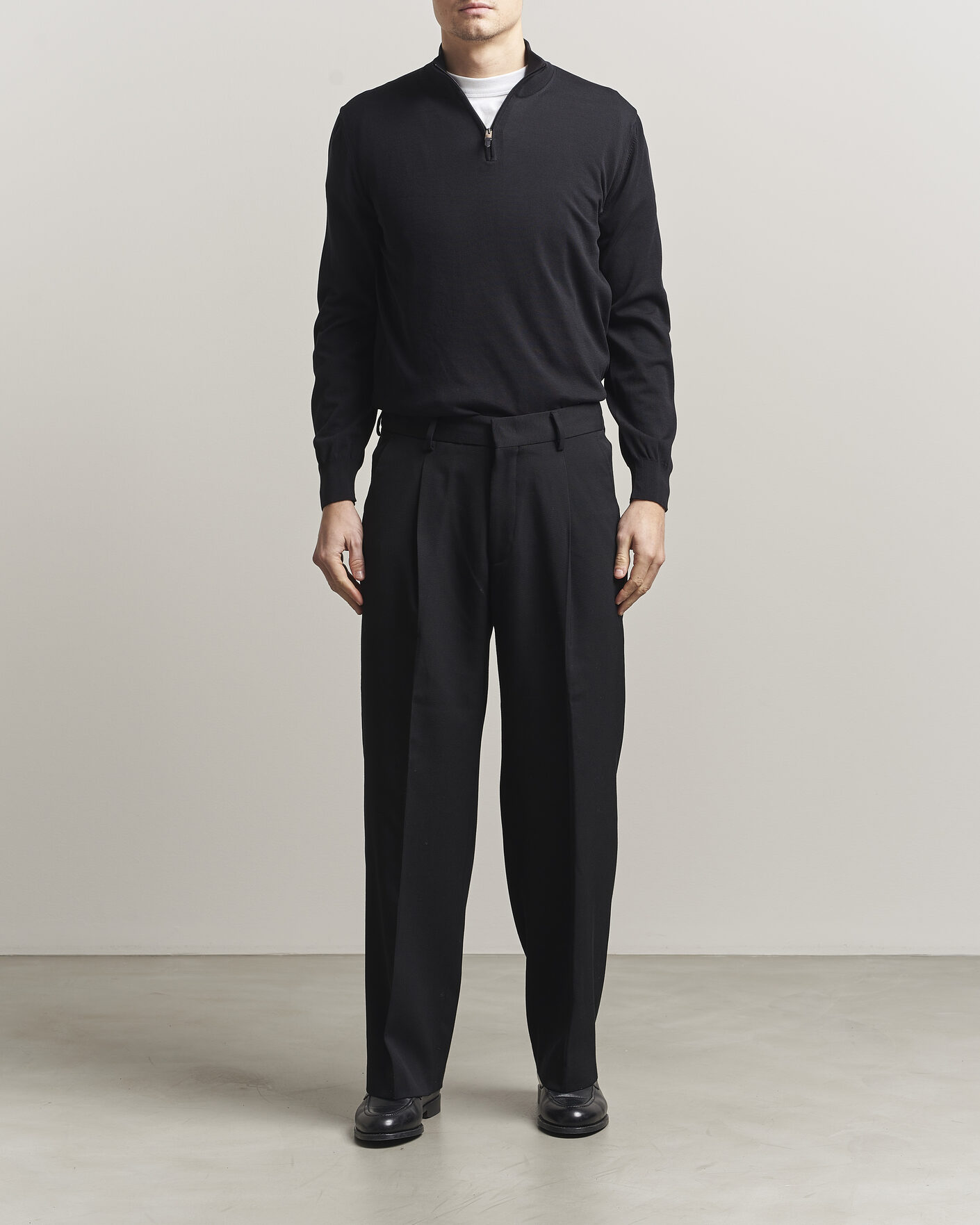 Uomini | Maglieria | Canali | Cotton Half Zip Black