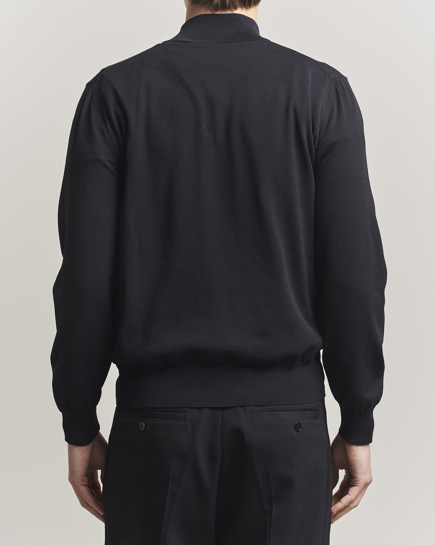 Uomini | Maglieria | Canali | Cotton Half Zip Black