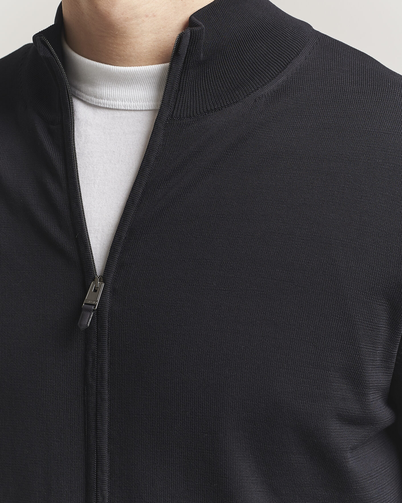Uomini | Maglieria | Canali | Cotton Full Zip Black