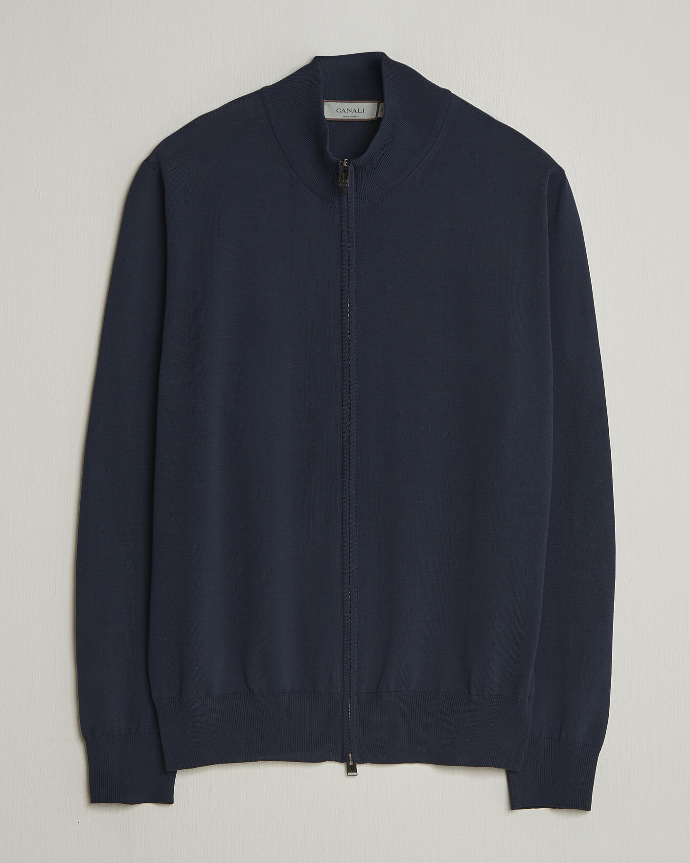 Uomini | Maglieria | Canali | Cotton Full Zip Navy