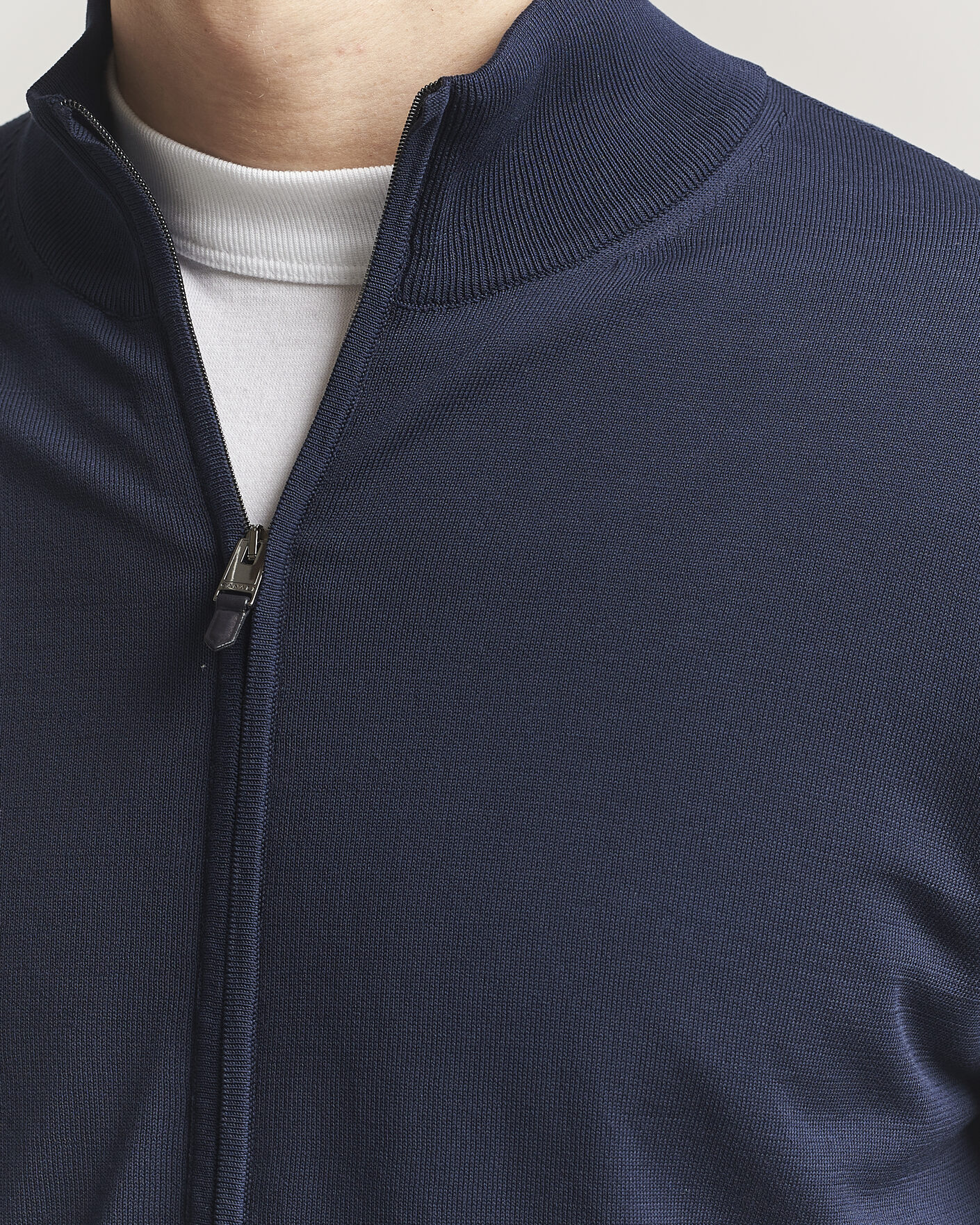 Uomini | Maglieria | Canali | Cotton Full Zip Navy