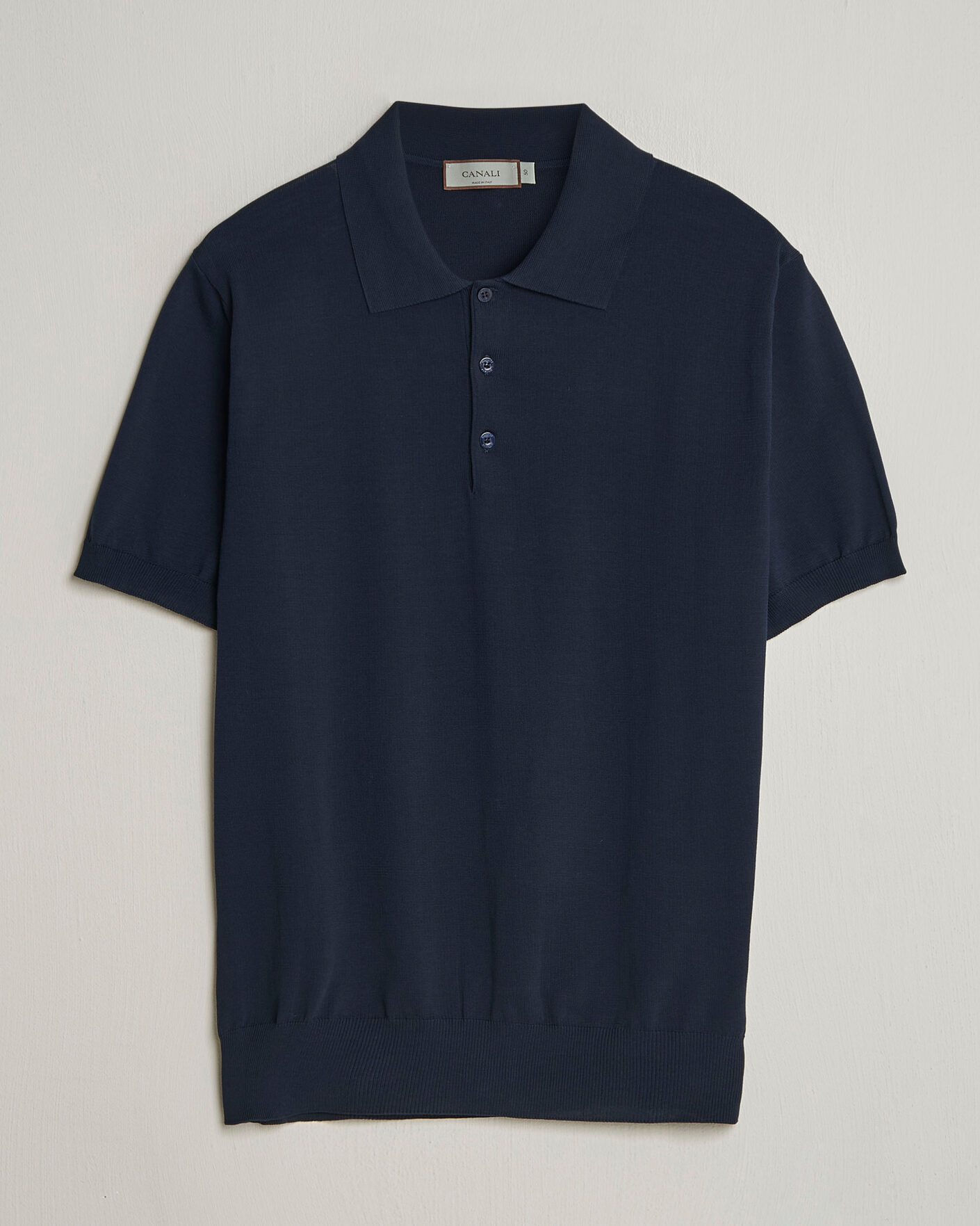 Uomini | Polo | Canali | Cotton Short Sleeve Polo Navy