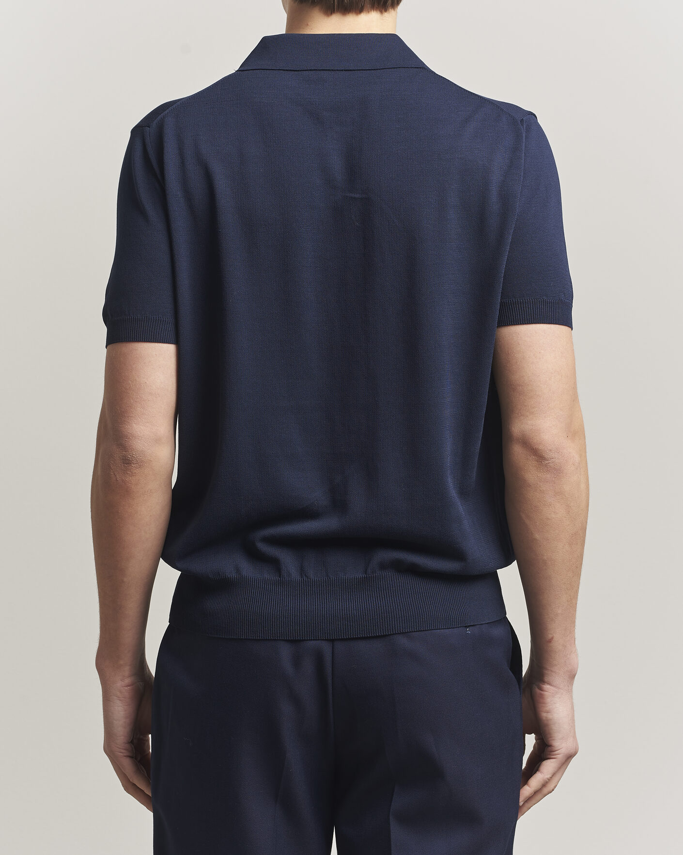 Uomini | Polo | Canali | Cotton Short Sleeve Polo Navy