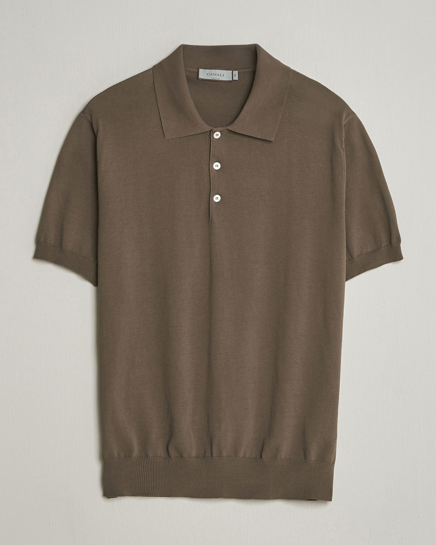 Uomini | Polo | Canali | Cotton Short Sleeve Polo Brown