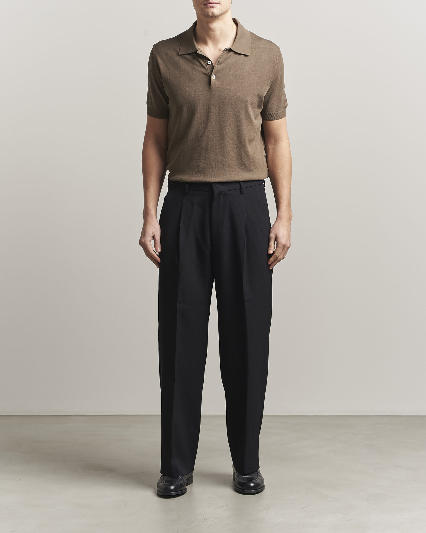 Uomini | Polo | Canali | Cotton Short Sleeve Polo Brown