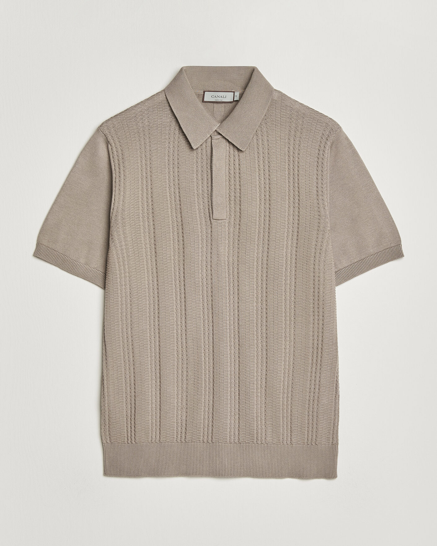 Uomini | Polo | Canali | Jacquard Short Sleeve Polo Beige