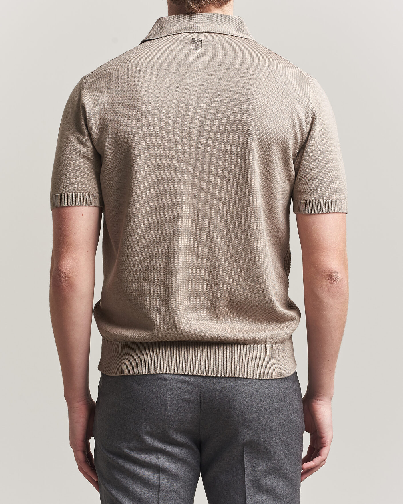 Uomini | Polo | Canali | Jacquard Short Sleeve Polo Beige