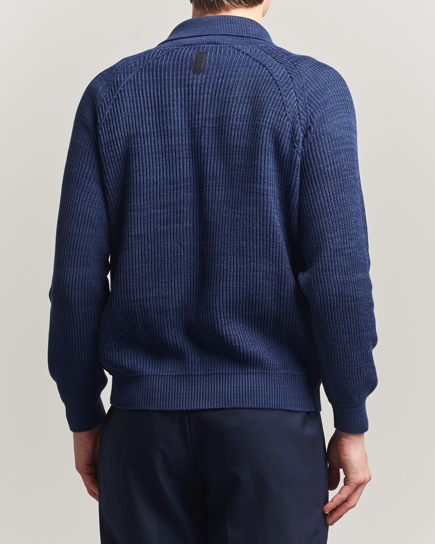 Uomini | Maglieria | Canali | Rib Knit Shawl Cardigan Navy