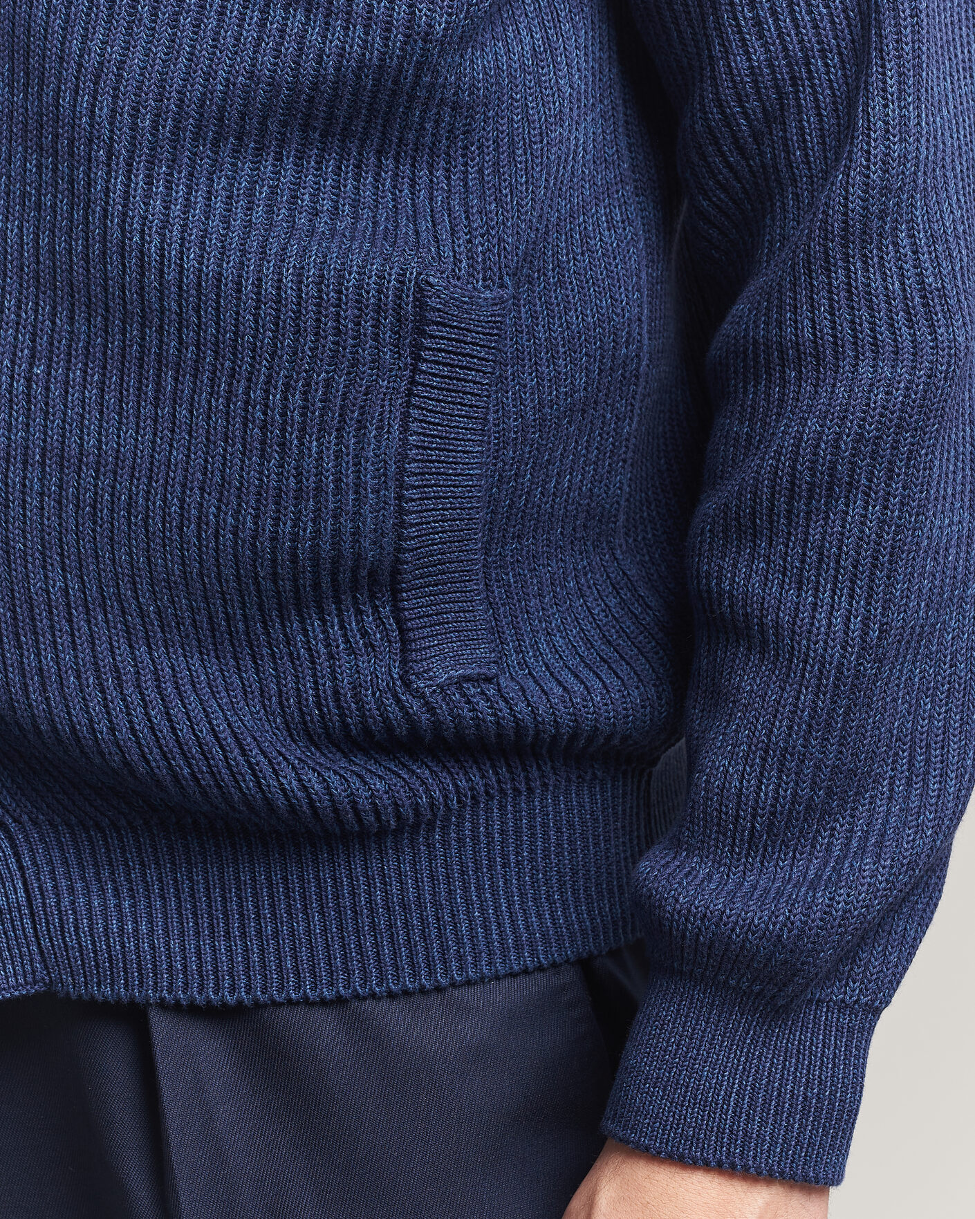 Uomini | Maglieria | Canali | Rib Knit Shawl Cardigan Navy