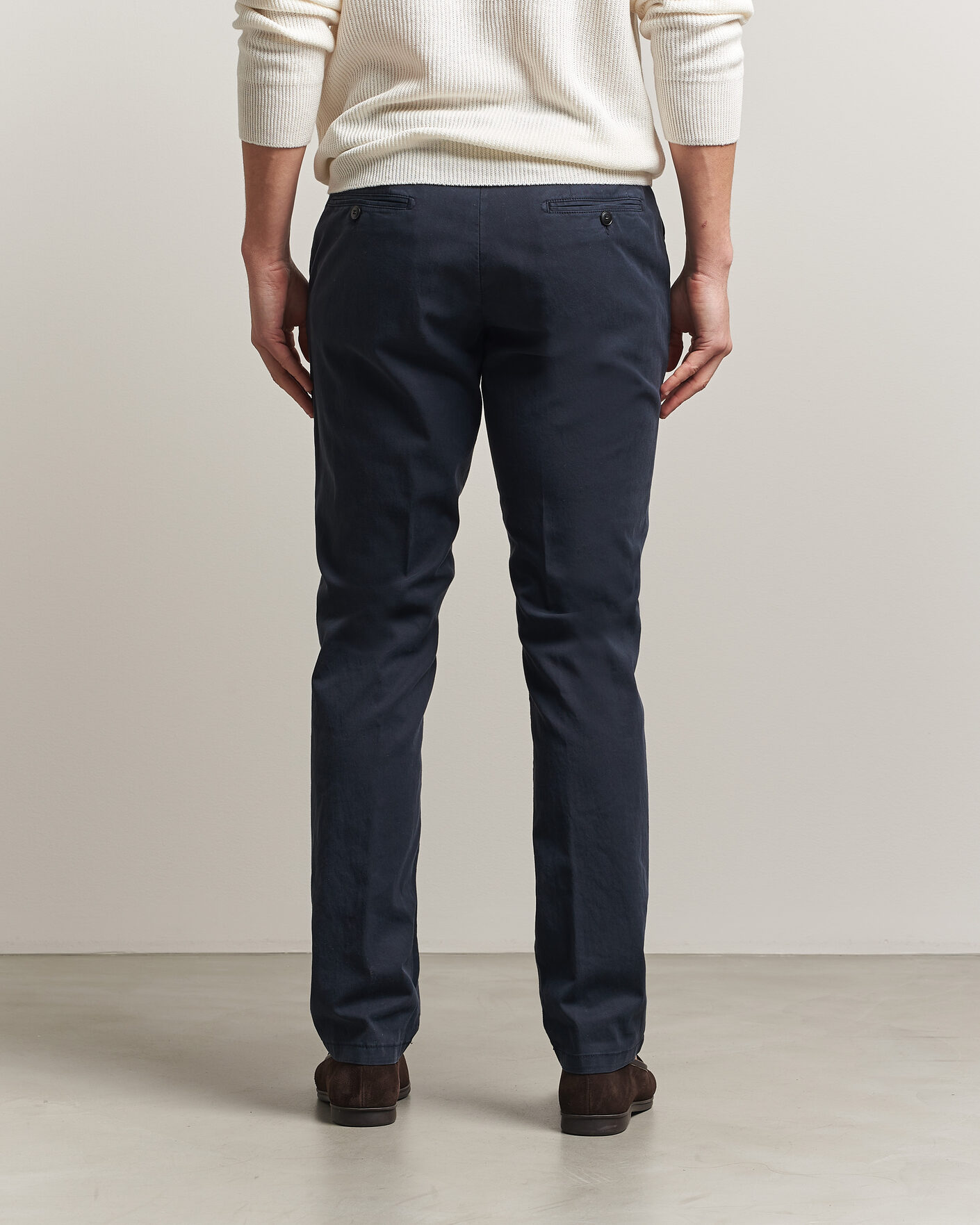 Uomini | Pantaloni | Canali | Regular Fit Cotton/Stretch Chinos Navy