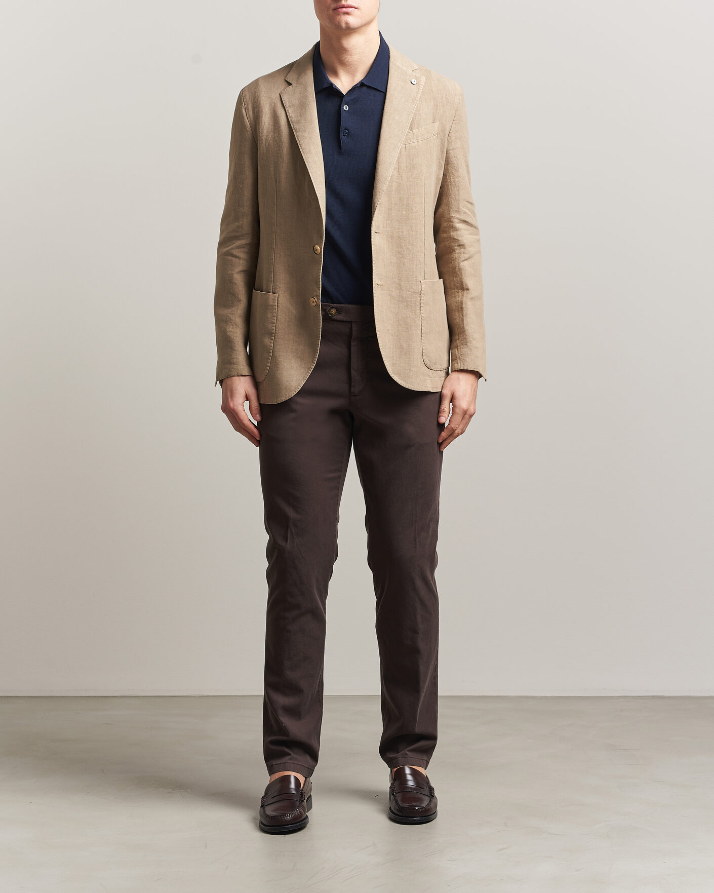 Uomini | Pantaloni | Canali | Regular Fit Cotton/Stretch Chinos Dark Brown
