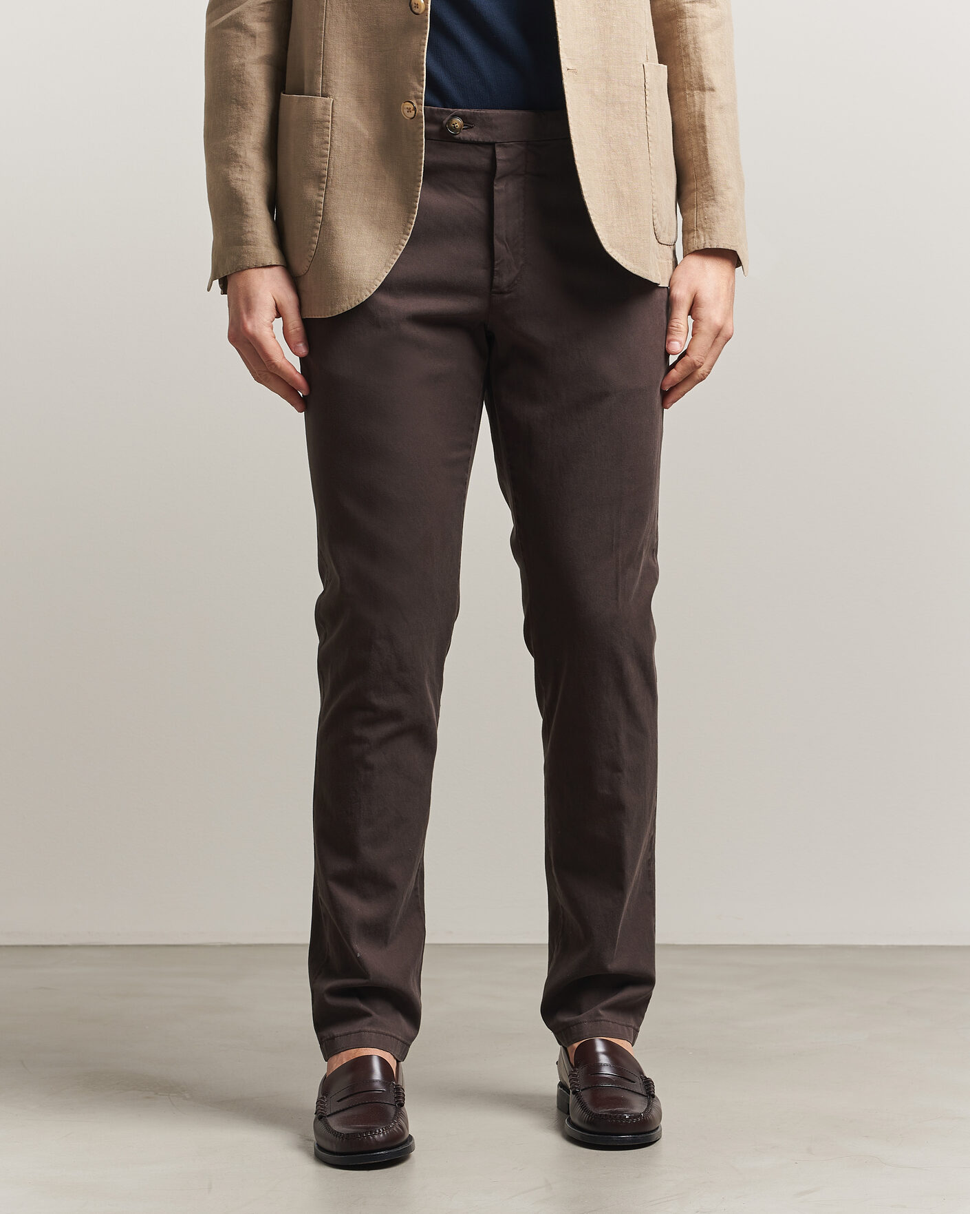 Uomini | Pantaloni | Canali | Regular Fit Cotton/Stretch Chinos Dark Brown