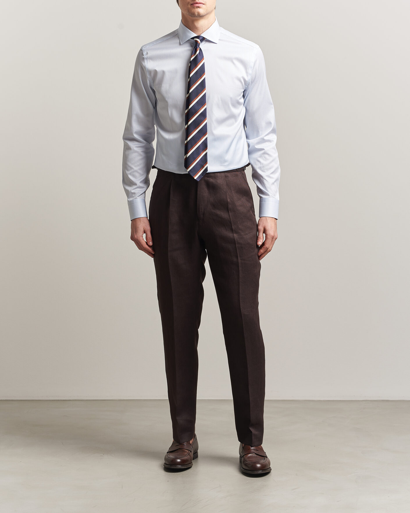 Uomini | Camicie | Canali | Slim Fit Impeccabile Shirt Light Blue Stripe