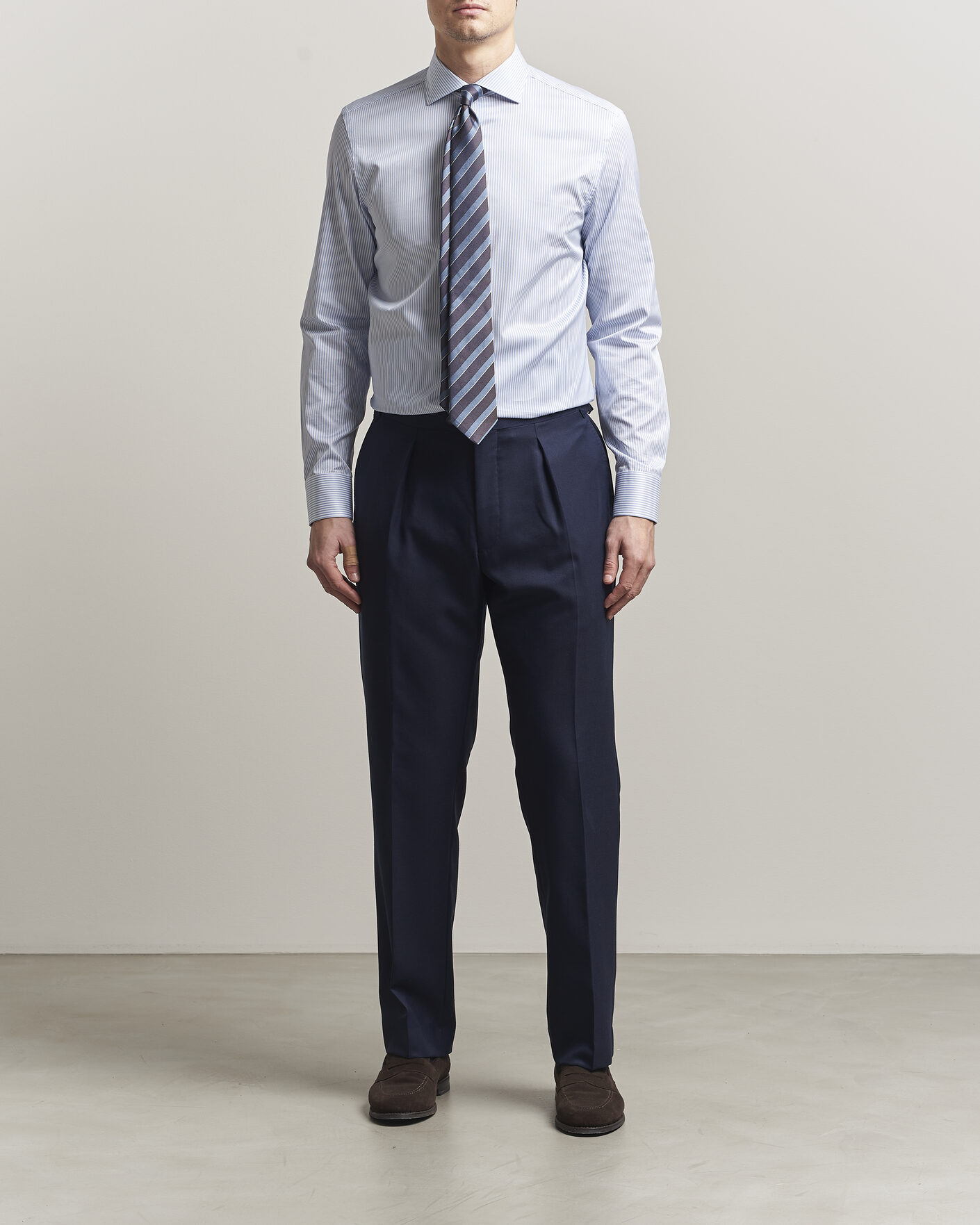 Uomini | Camicie | Canali | Slim Fit Impeccabile Shirt Blue Stripe