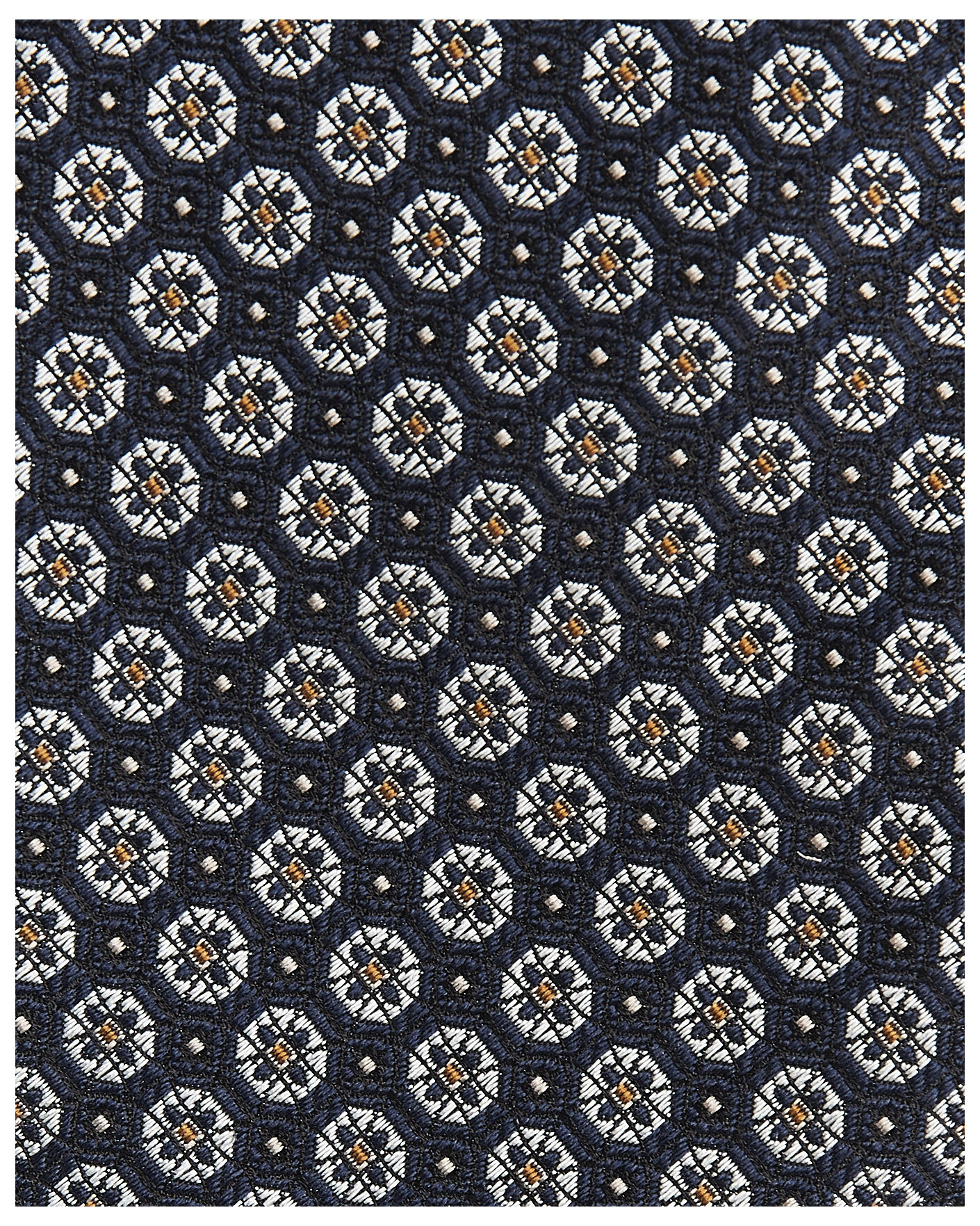 Uomini | Cravatte | Canali | Jacquard Flower Silk Tie Navy
