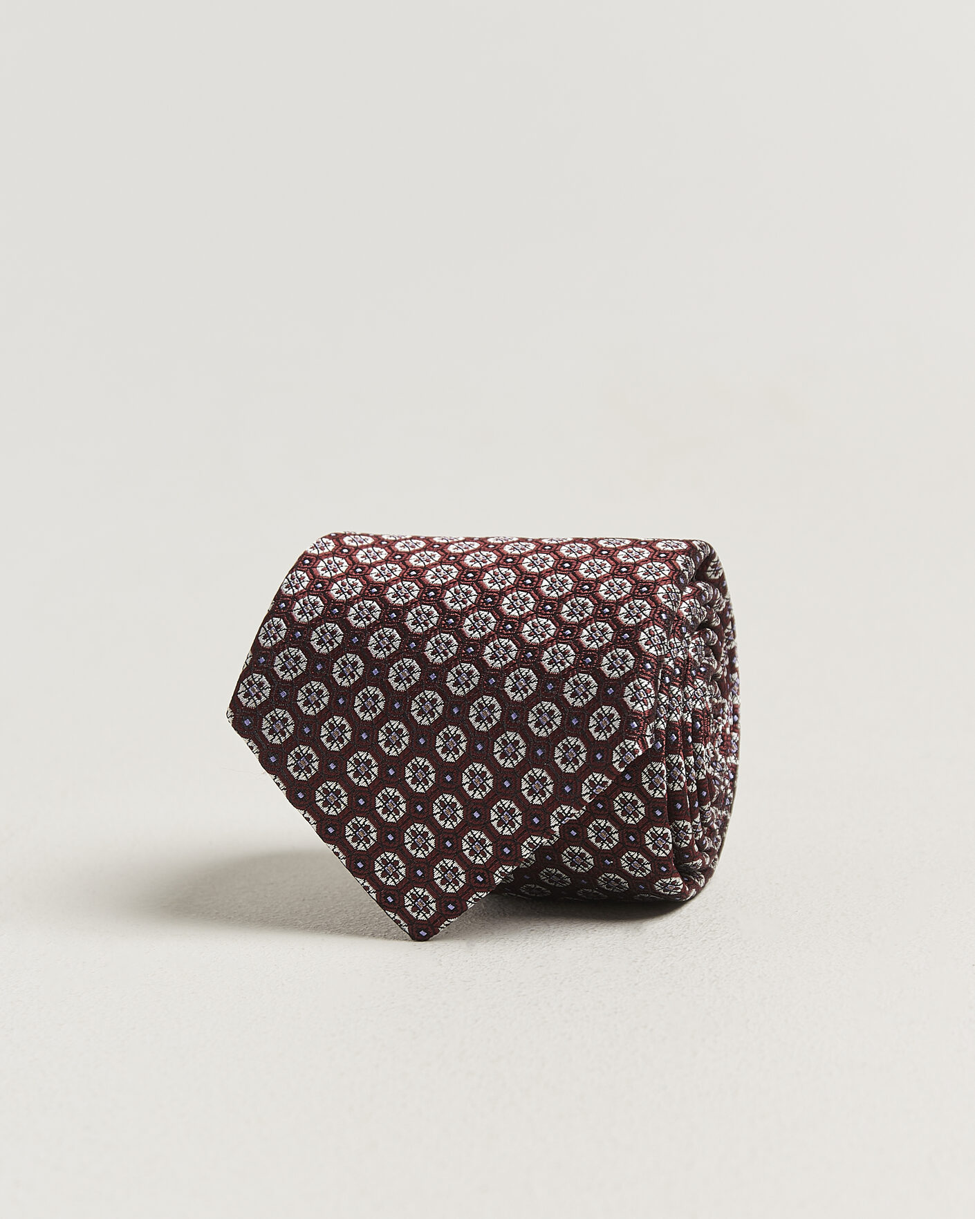 Uomini | Cravatte | Canali | Jacquard Flower Silk Tie Burgundy
