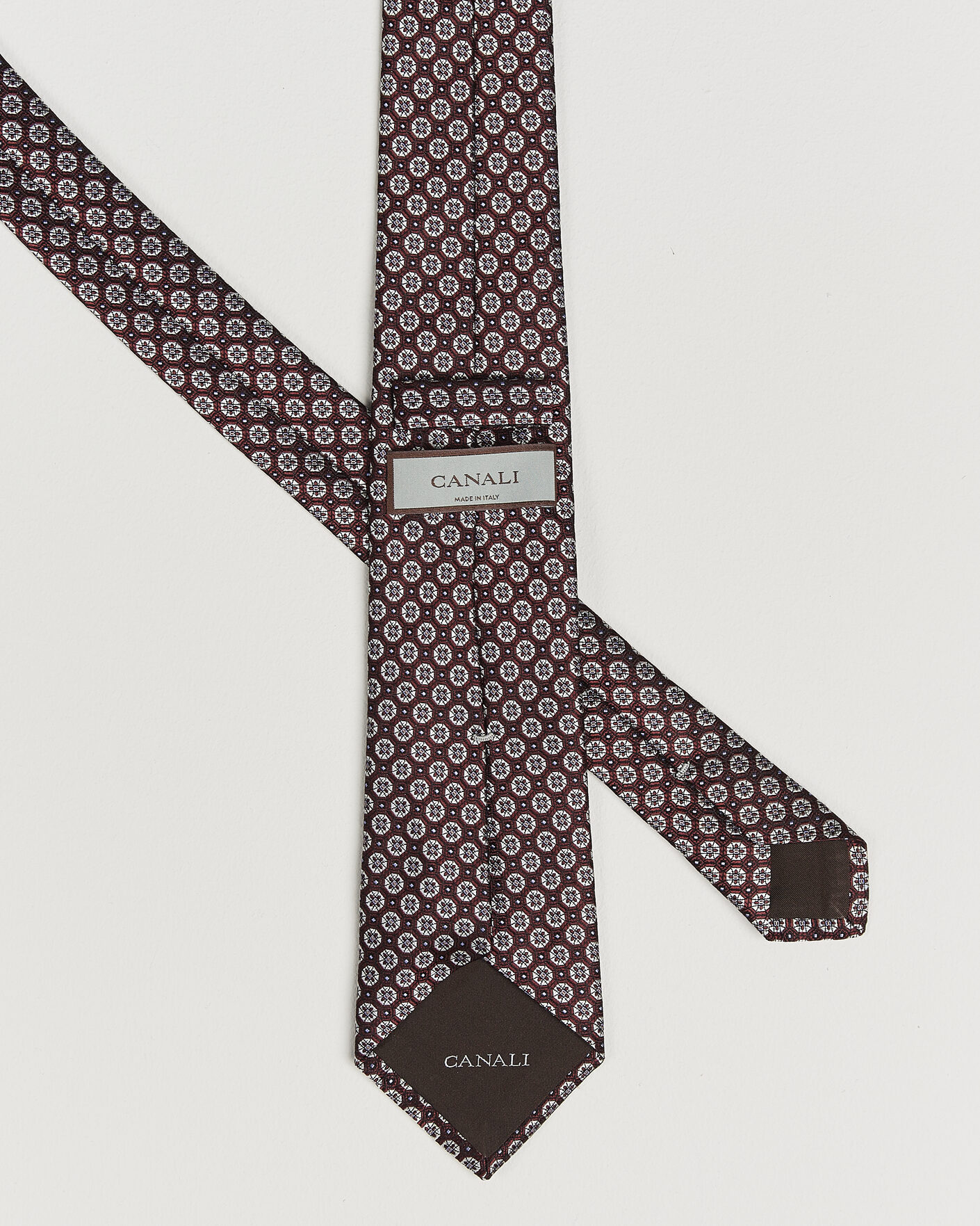 Uomini | Cravatte | Canali | Jacquard Flower Silk Tie Burgundy