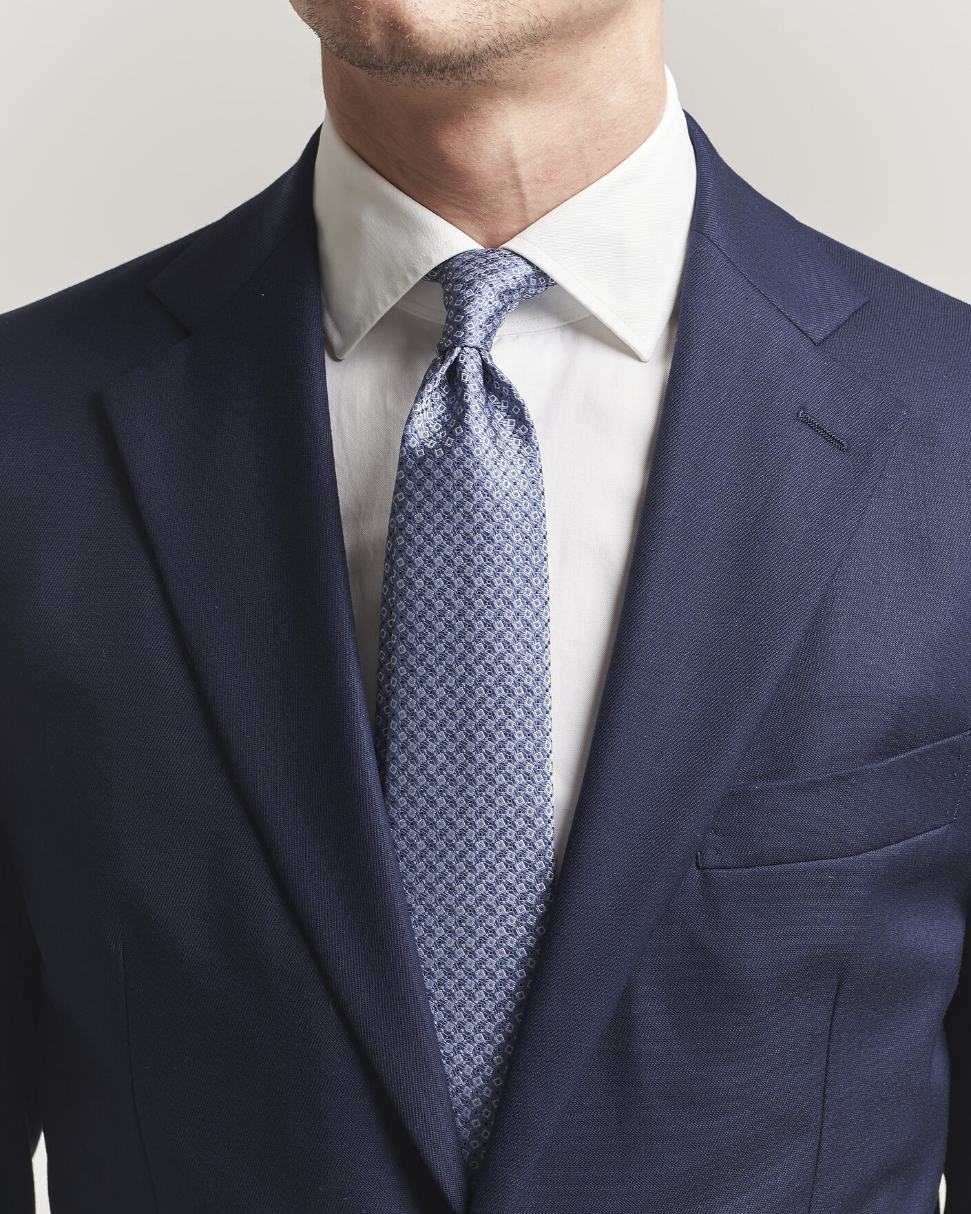 Uomini | Cravatte | Canali | Micro Structure Silk Tie Light Blue