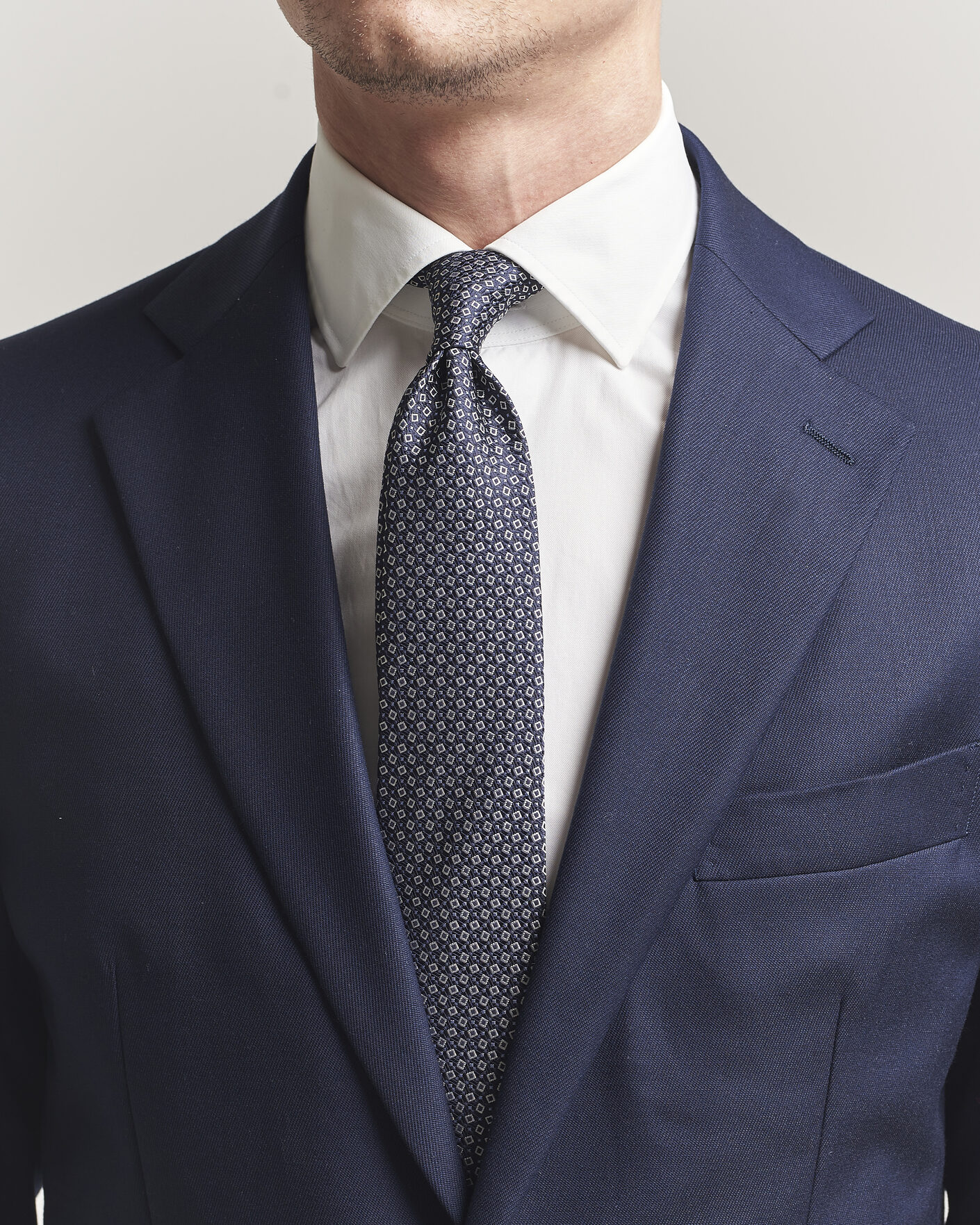 Uomini | Cravatte | Canali | Micro Structure Silk Tie Navy