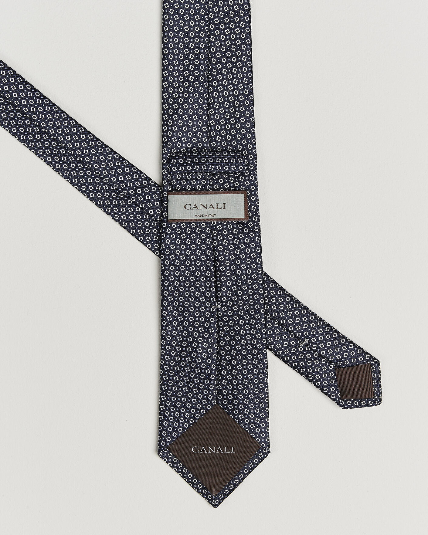 Uomini | Cravatte | Canali | Micro Structure Silk Tie Navy