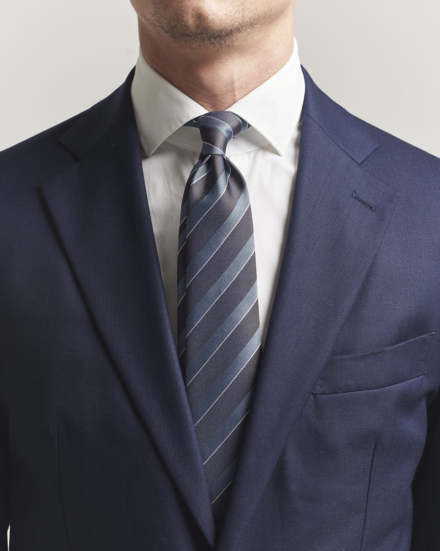 Uomini | Cravatte | Canali | Regimental Stripe Silk Tie Brown/Blue