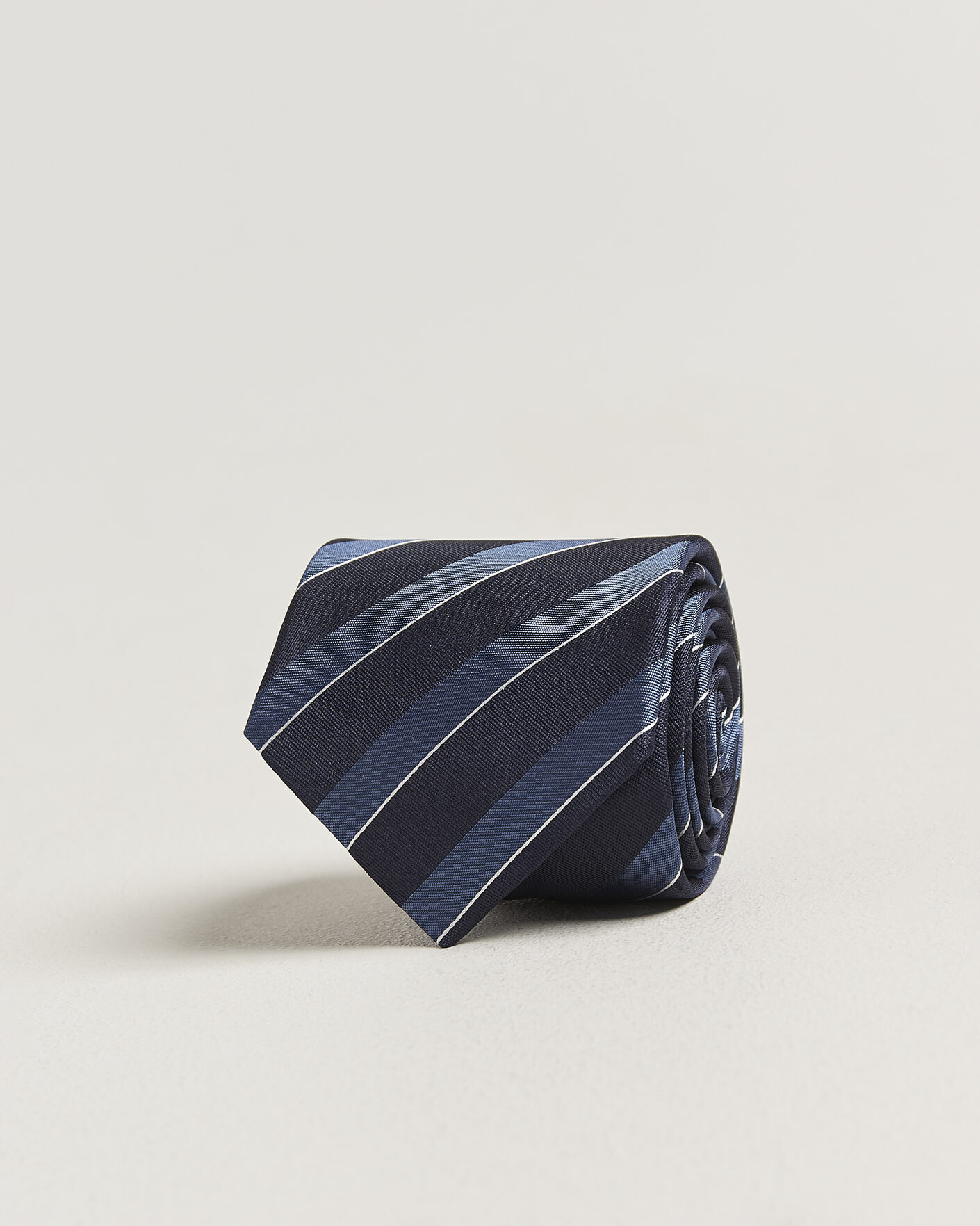 Uomini | Cravatte | Canali | Regimental Stripe Silk Tie Navy/Blue