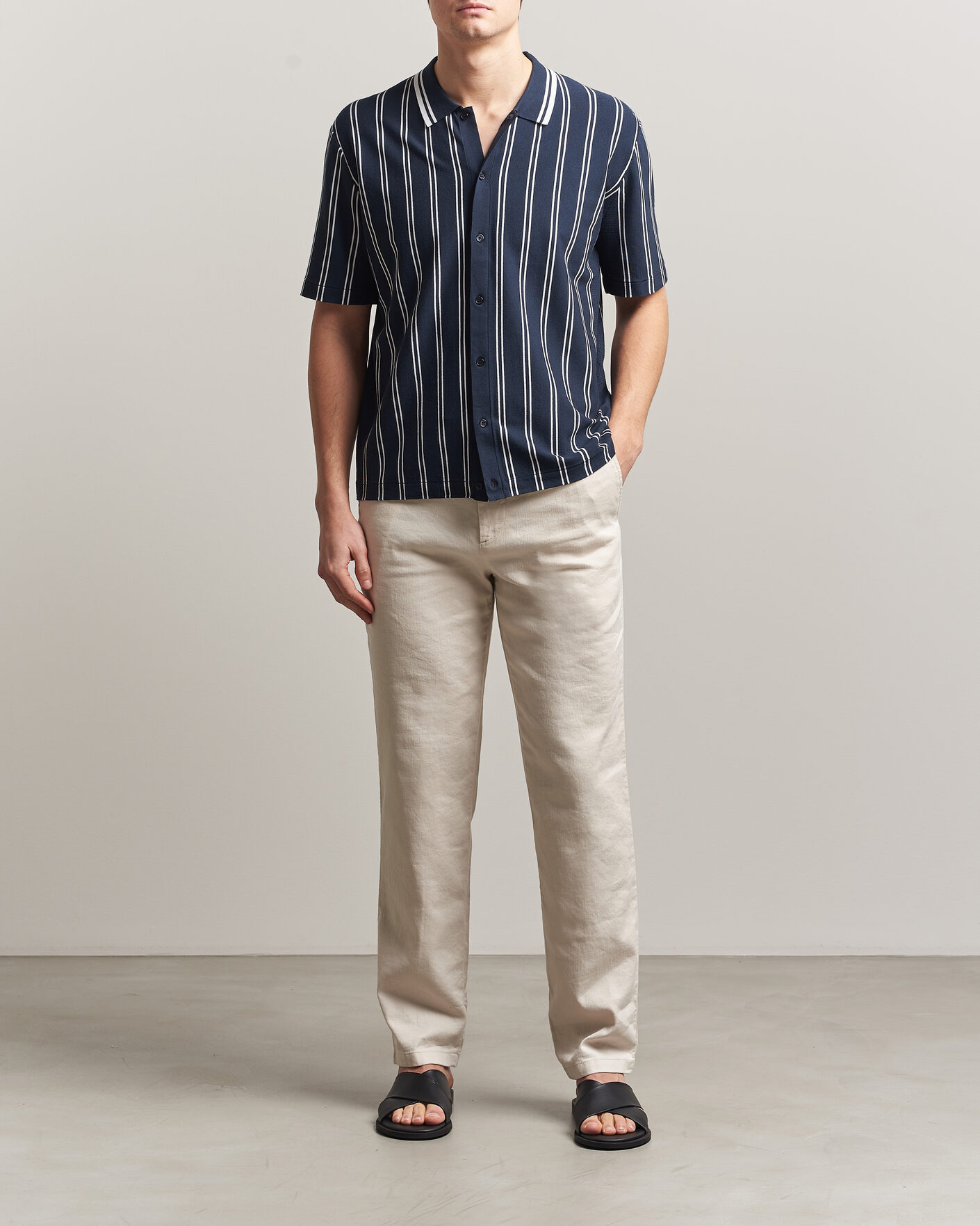Uomini | Pantaloni | J.Lindeberg | Logan Stretch Linen Pants Moonbeam