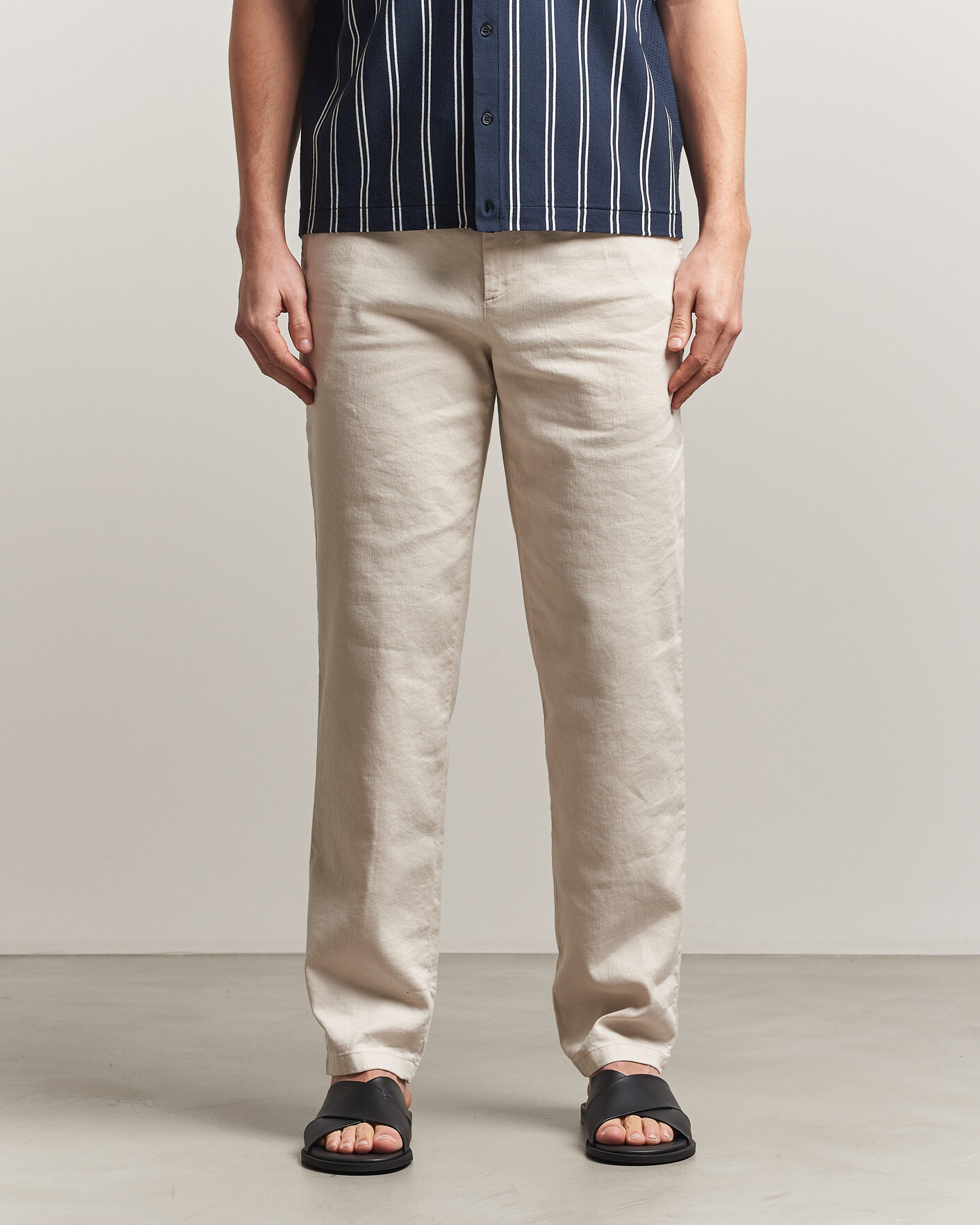 Uomini | Pantaloni | J.Lindeberg | Logan Stretch Linen Pants Moonbeam