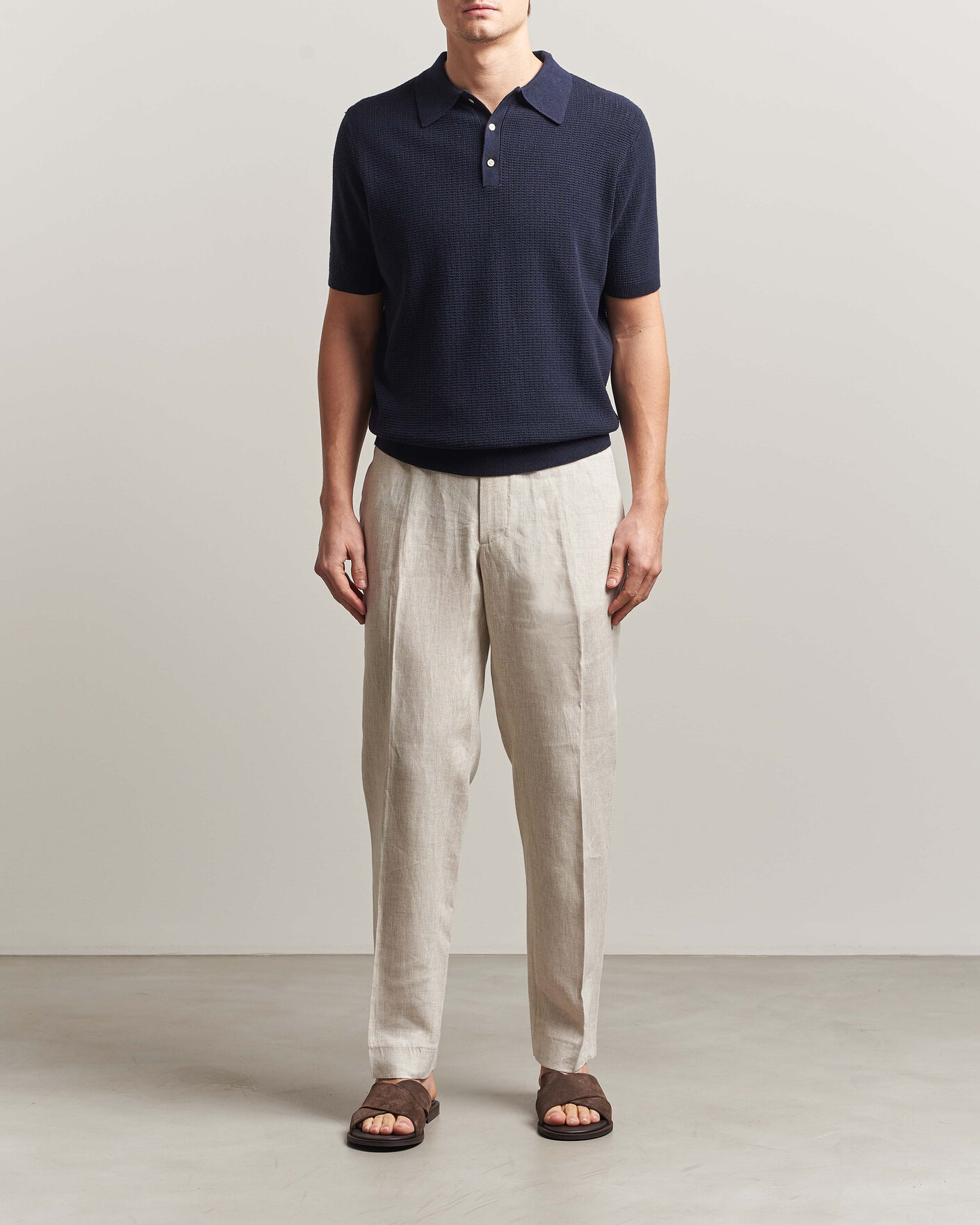 Uomini | Pantaloni | J.Lindeberg | Soren Drape Linen Pants Moonbeam